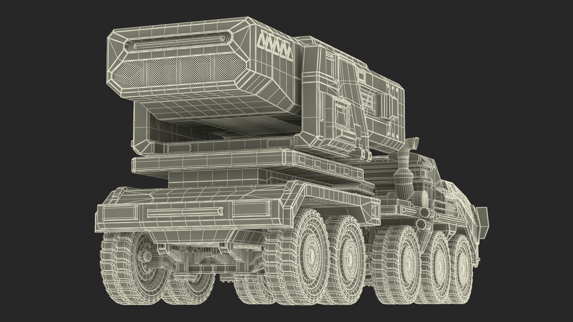 3D model Sci Fi Military Transport Vehicle Dirty Rigged for Cinema 4D