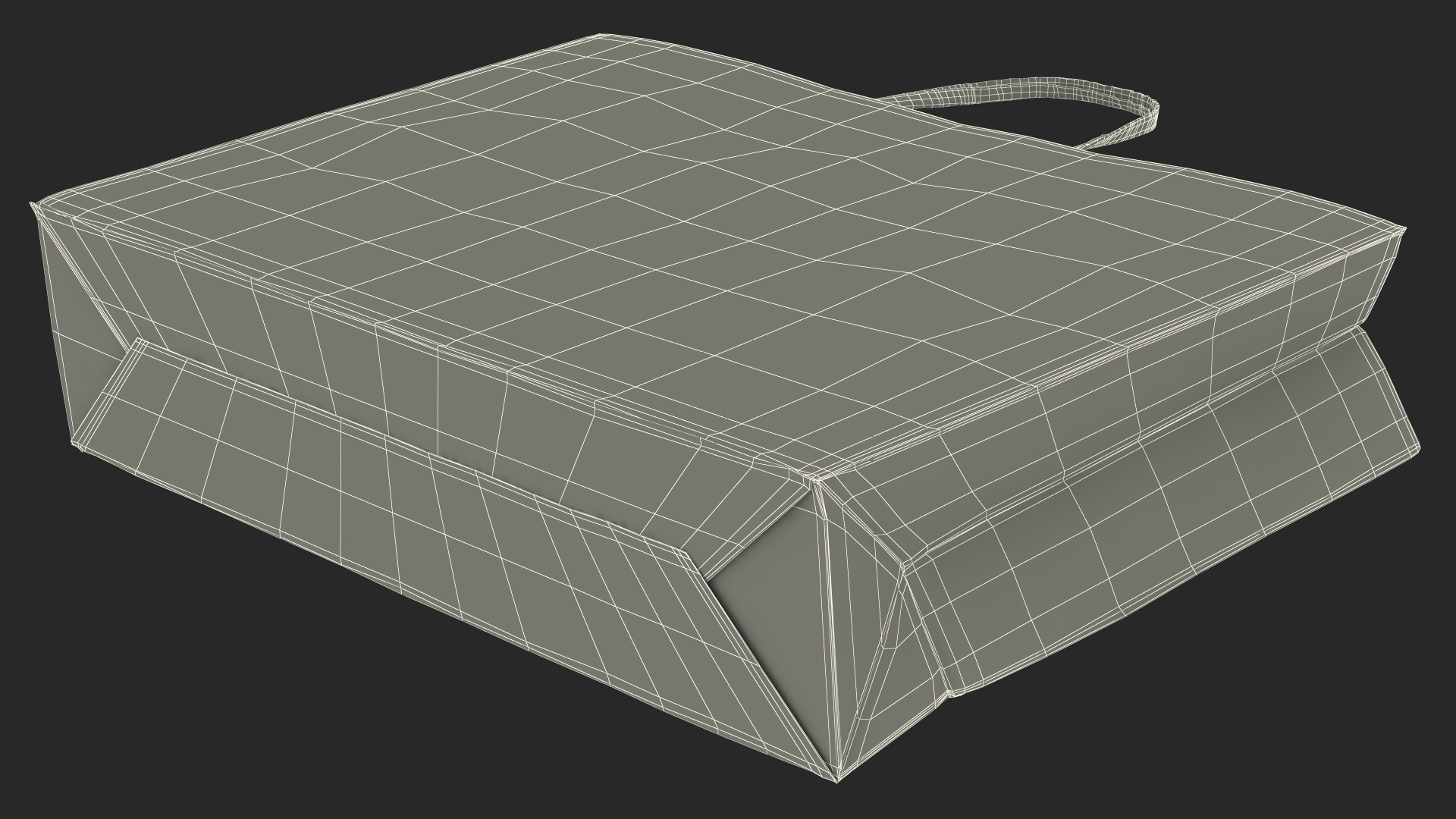 Brown Paper Shopping Bag 3D model