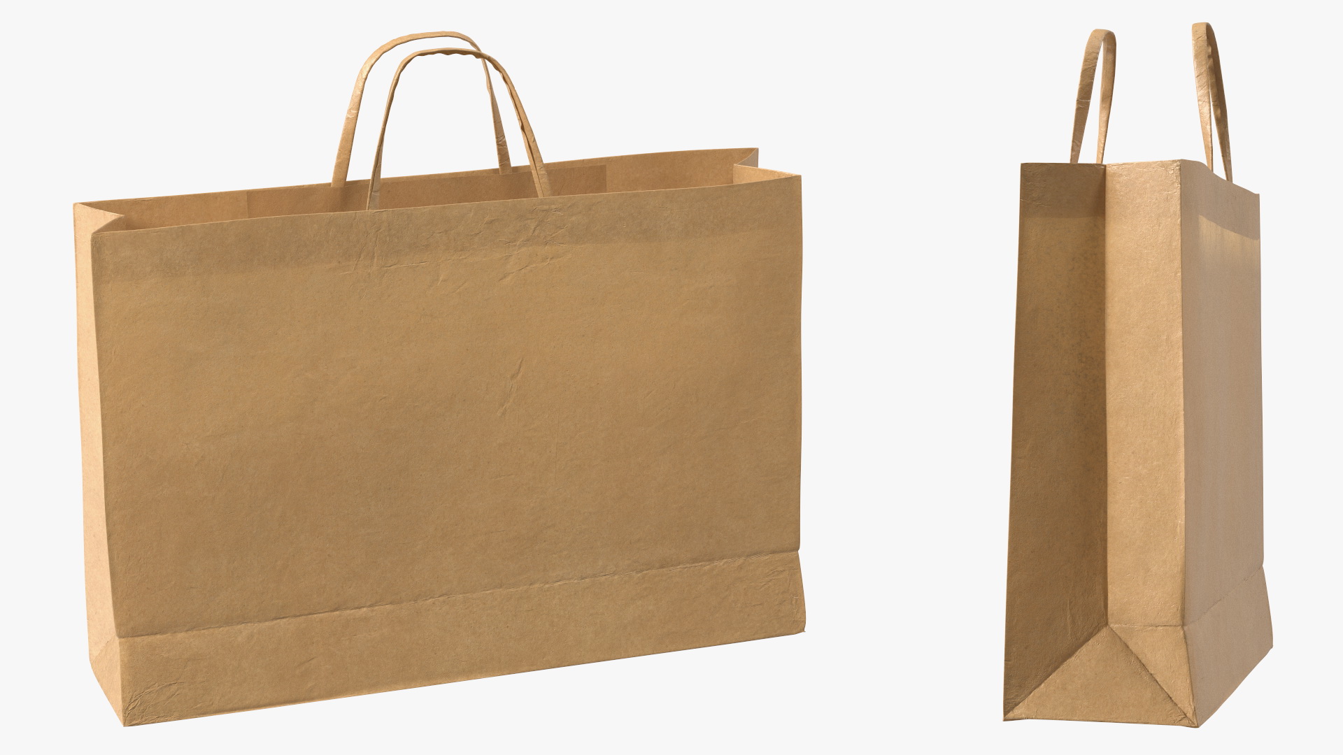 Brown Paper Shopping Bag 3D model