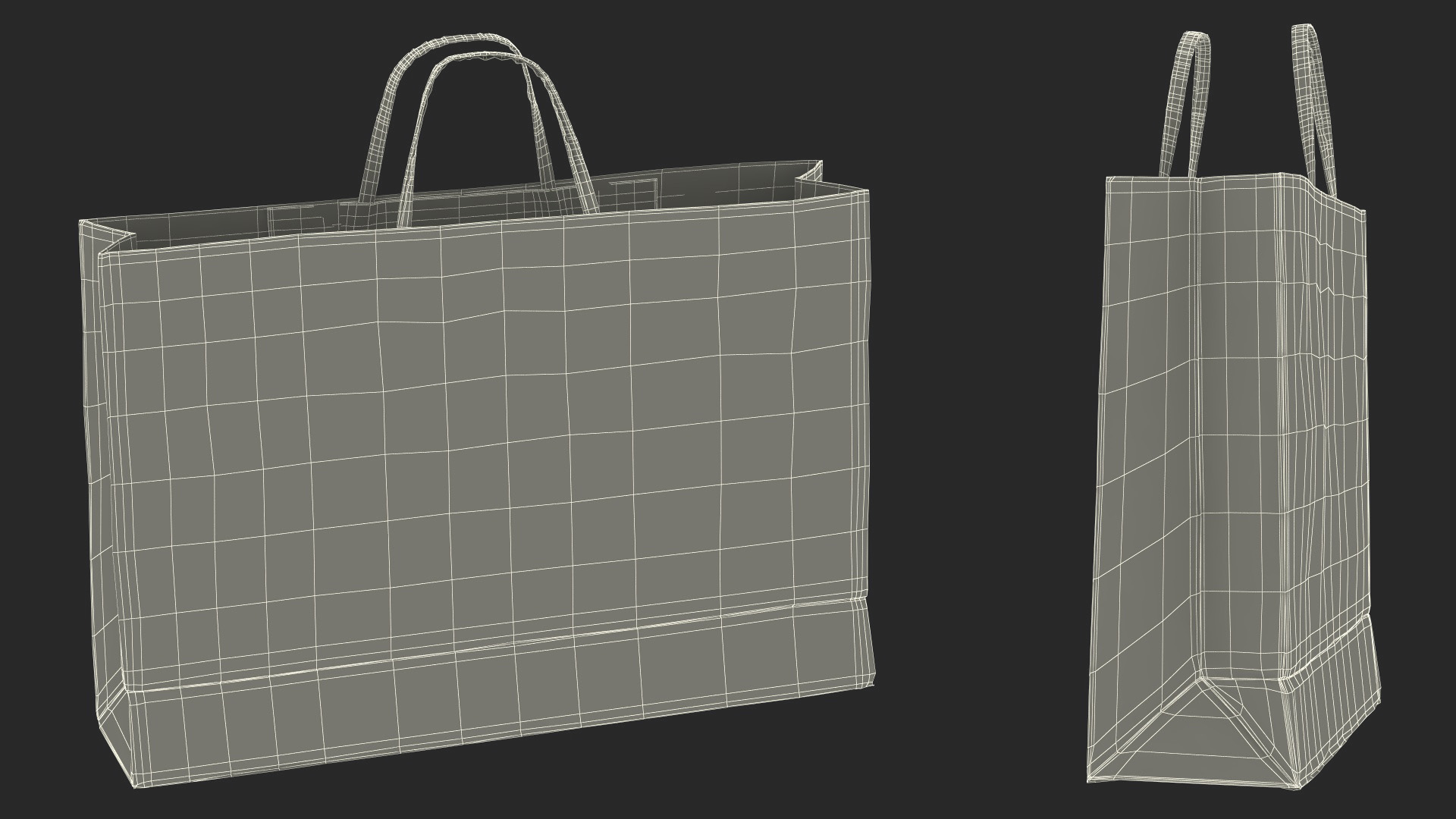 Brown Paper Shopping Bag 3D model