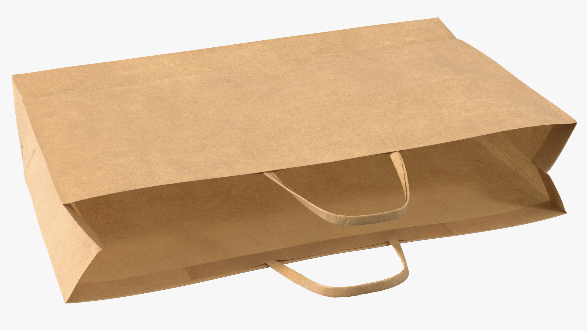 Brown Paper Shopping Bag 3D model