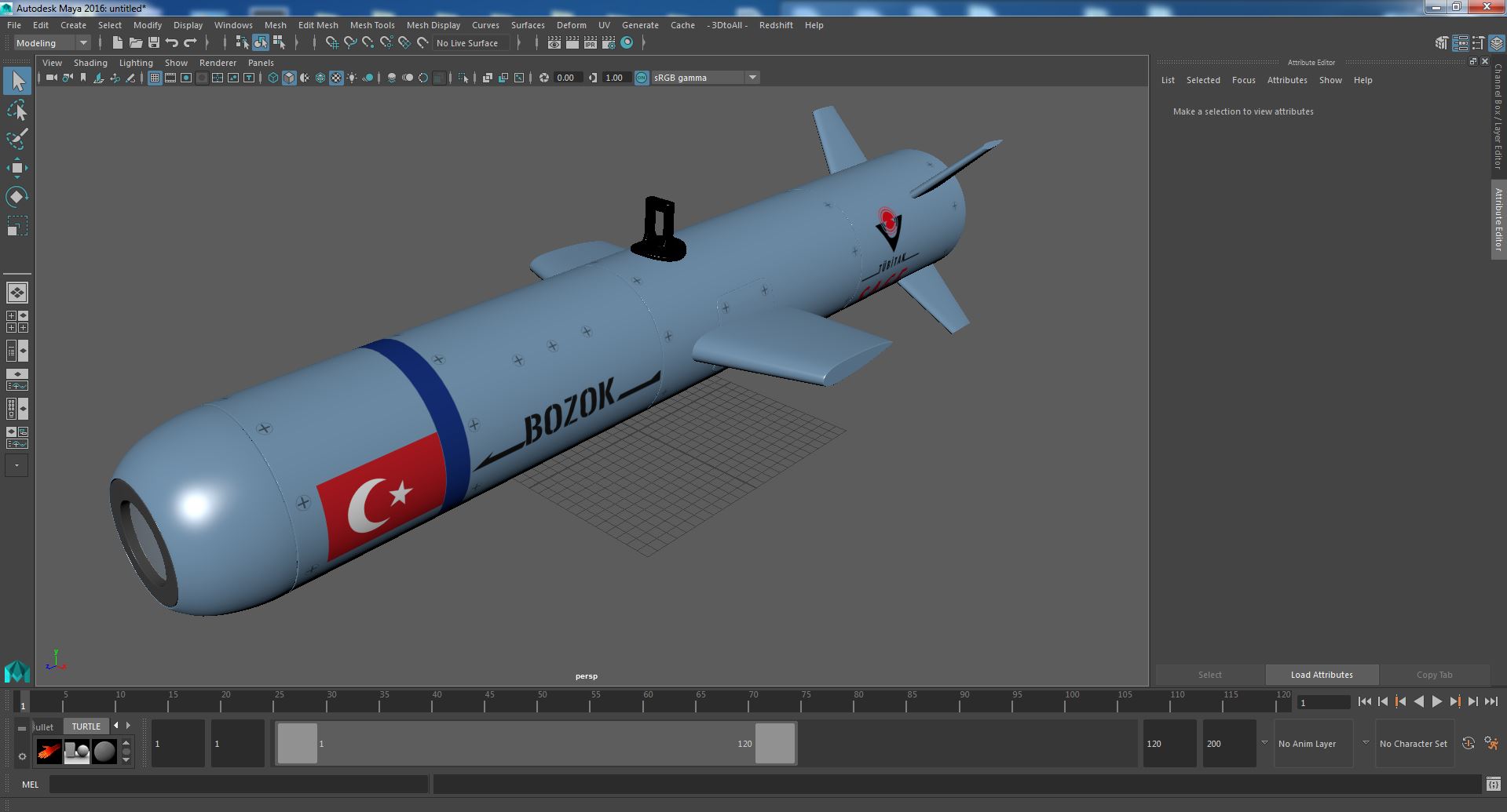 3D model Bozok Laser Guided Rocket