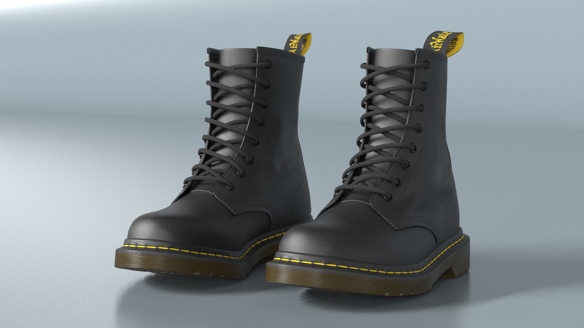 3D Dr Martens 1460 Smooth Black model