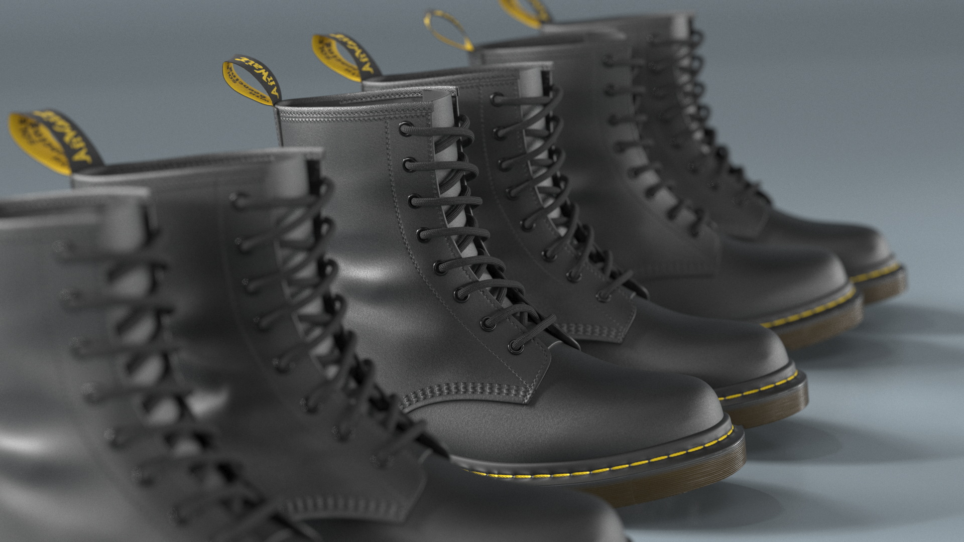 3D Dr Martens 1460 Smooth Black model