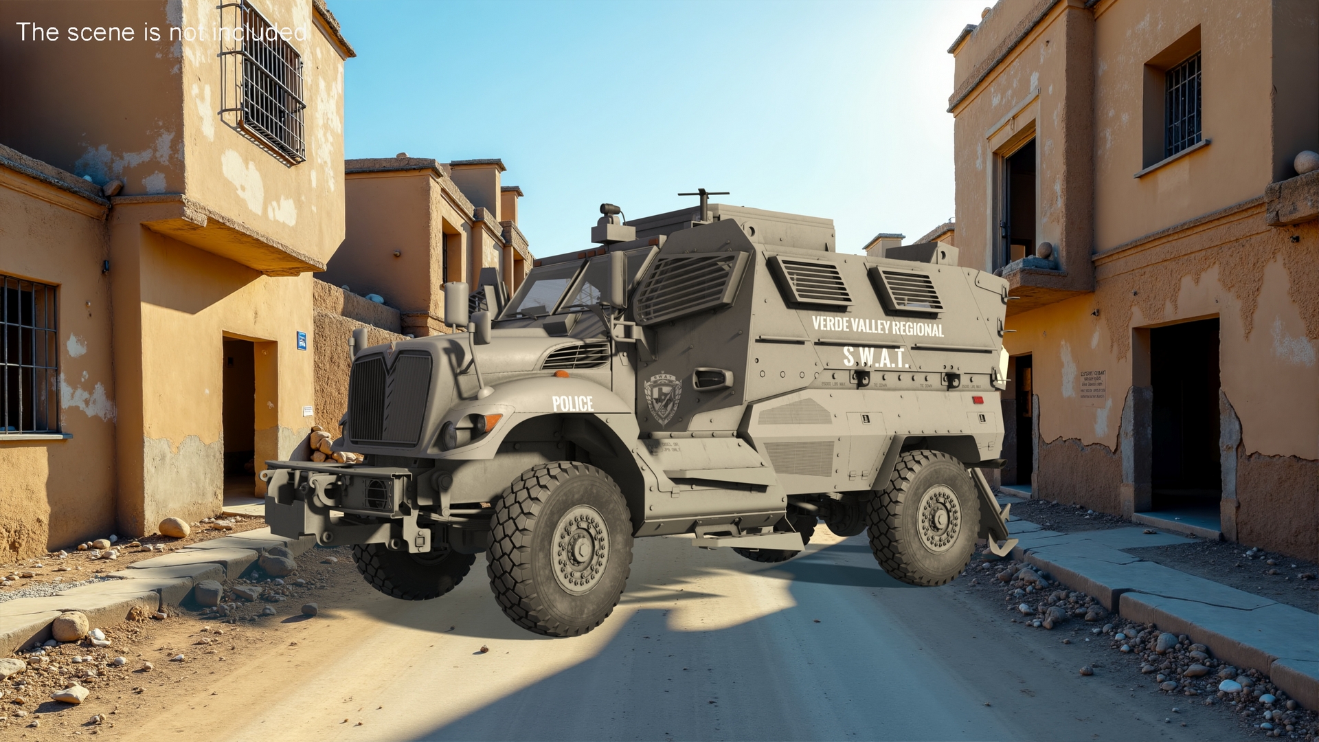 Police SWAT Armored Vehicle Grey Rigged 3D model