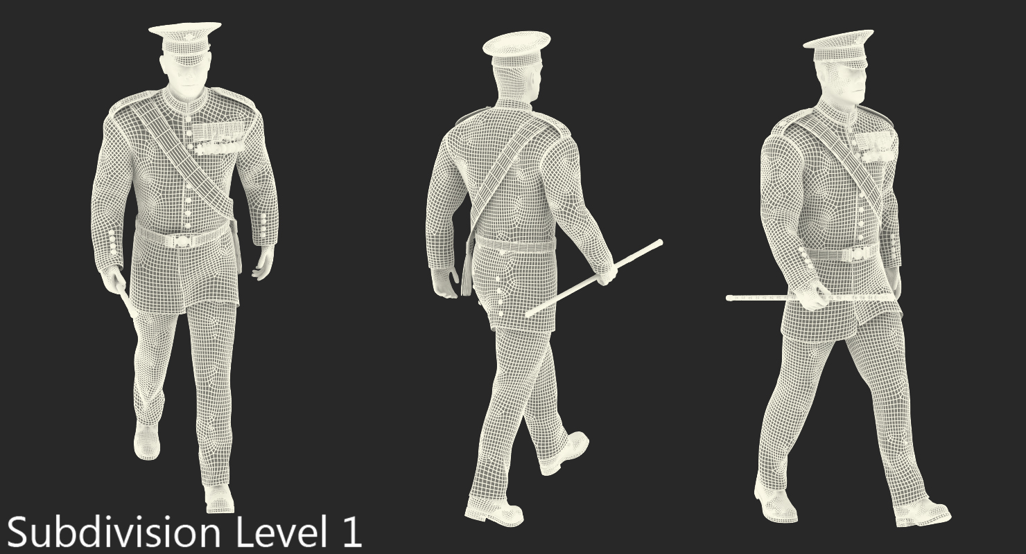 3D Irish Guard Sergeant Walking model