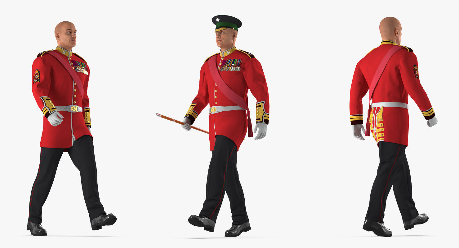 3D Irish Guard Sergeant Walking model