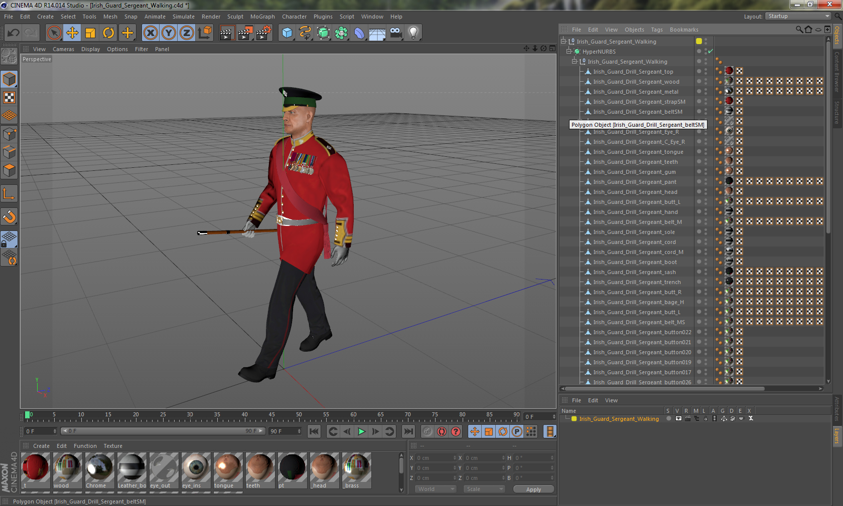 3D Irish Guard Sergeant Walking model