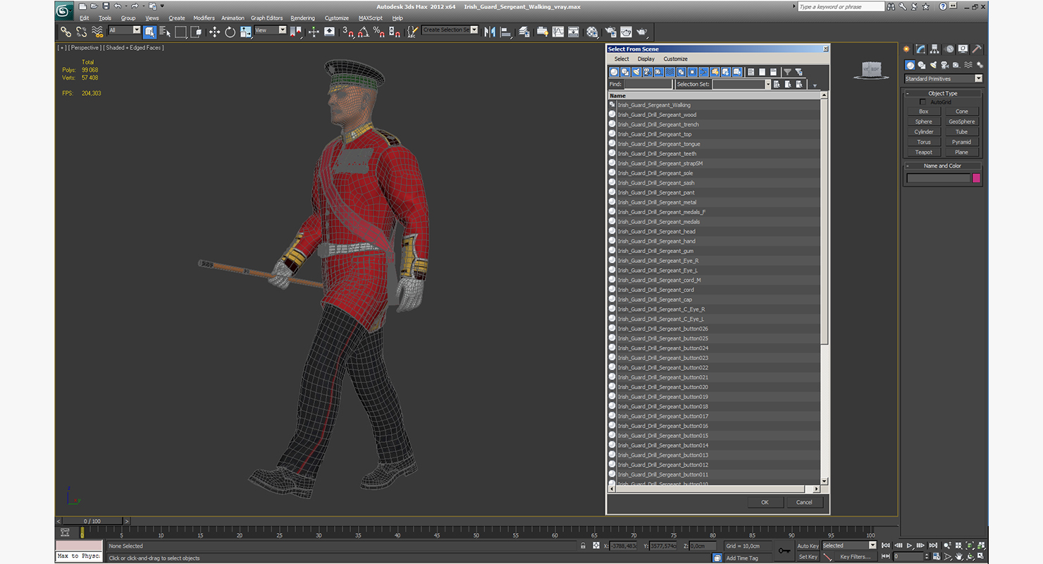 3D Irish Guard Sergeant Walking model