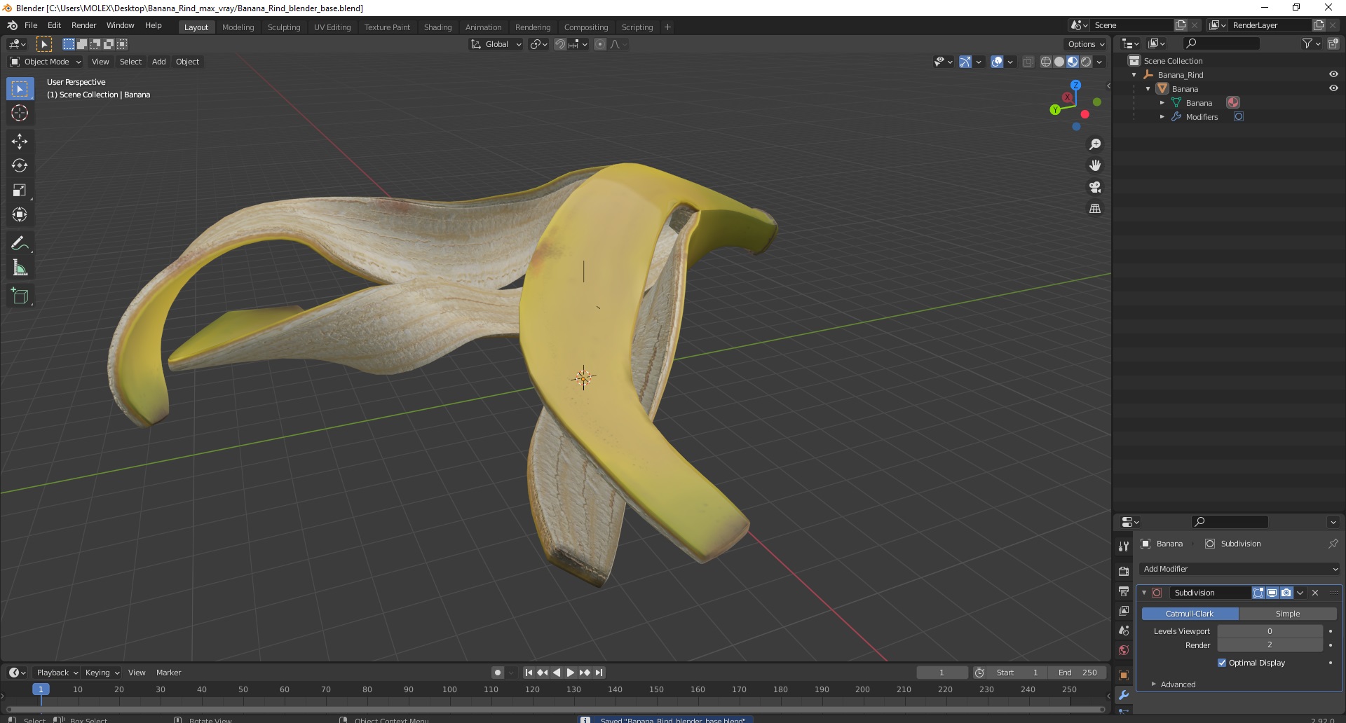 3D Banana Rind