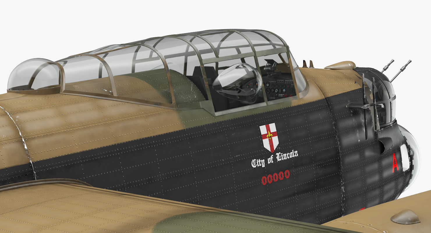 British Heavy Bomber Avro Lancaster WWII Rigged 3D