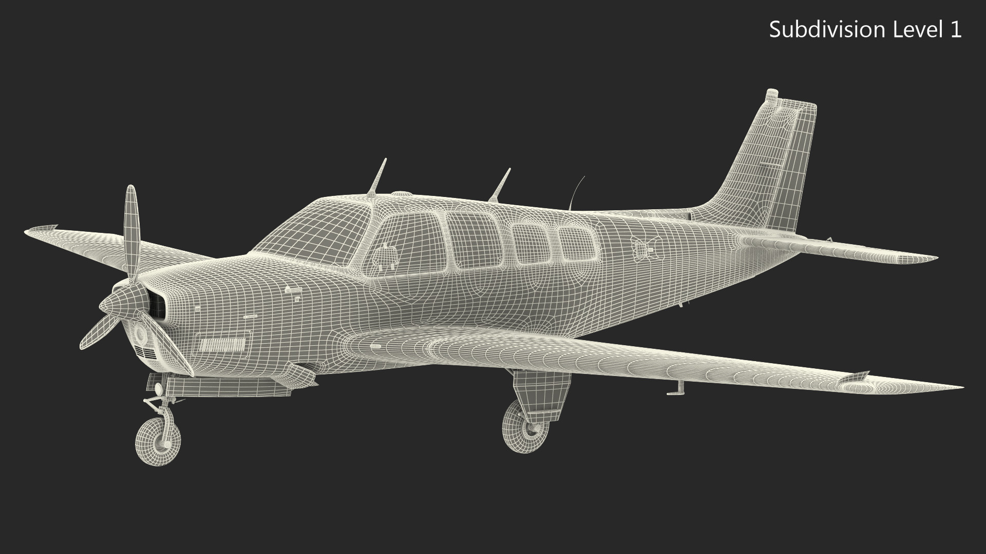 3D model Light Civil Airplane Generic Rigged