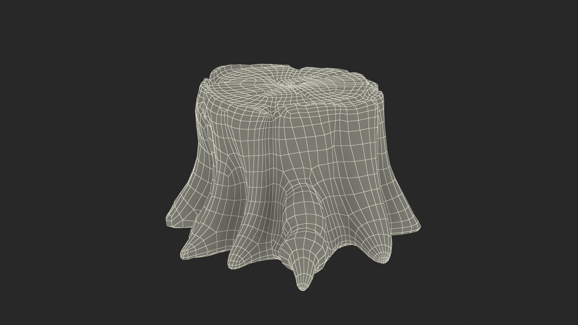 3D Cartoon Tree Stump model