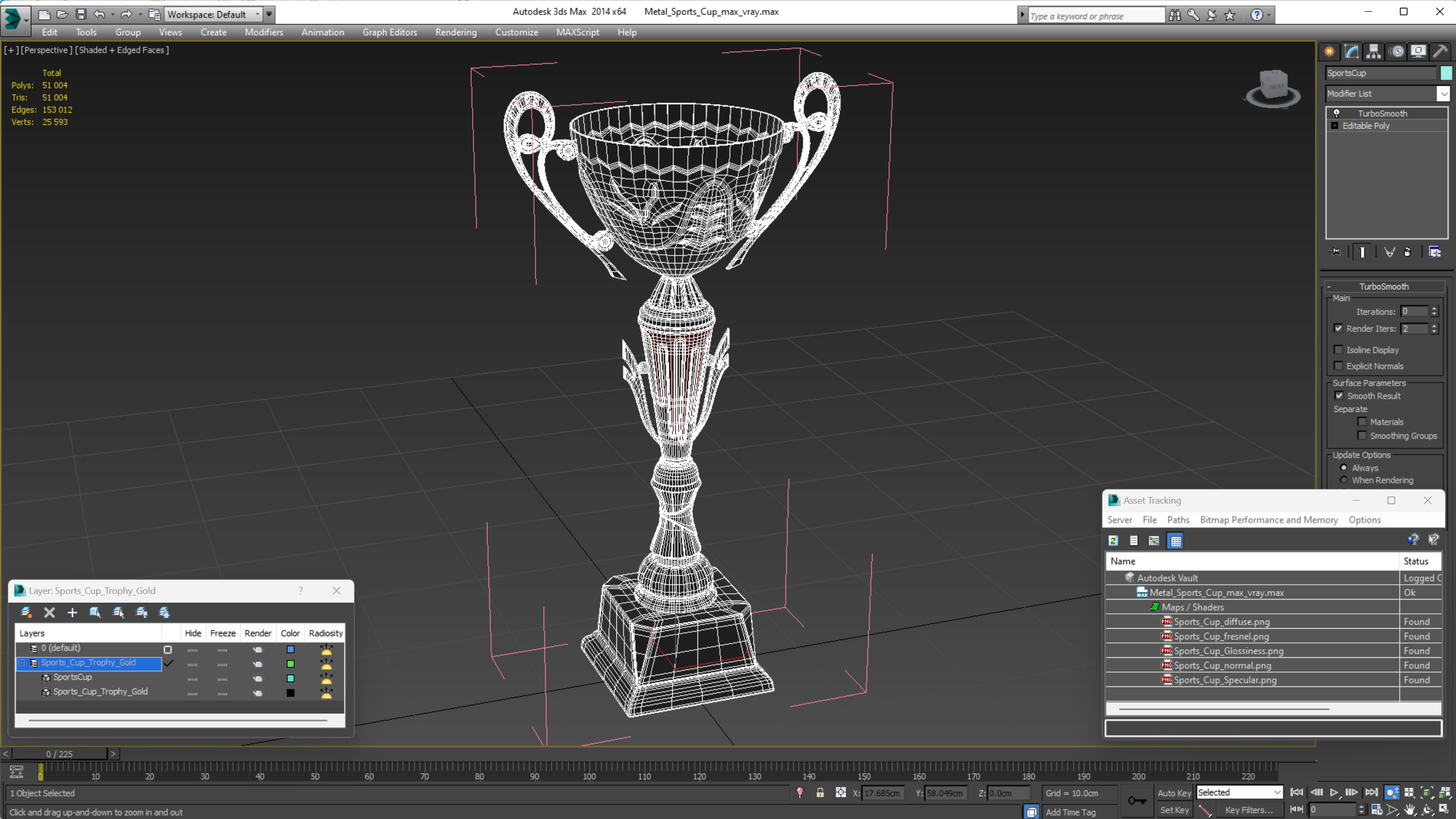 3D Metal Sports Cup