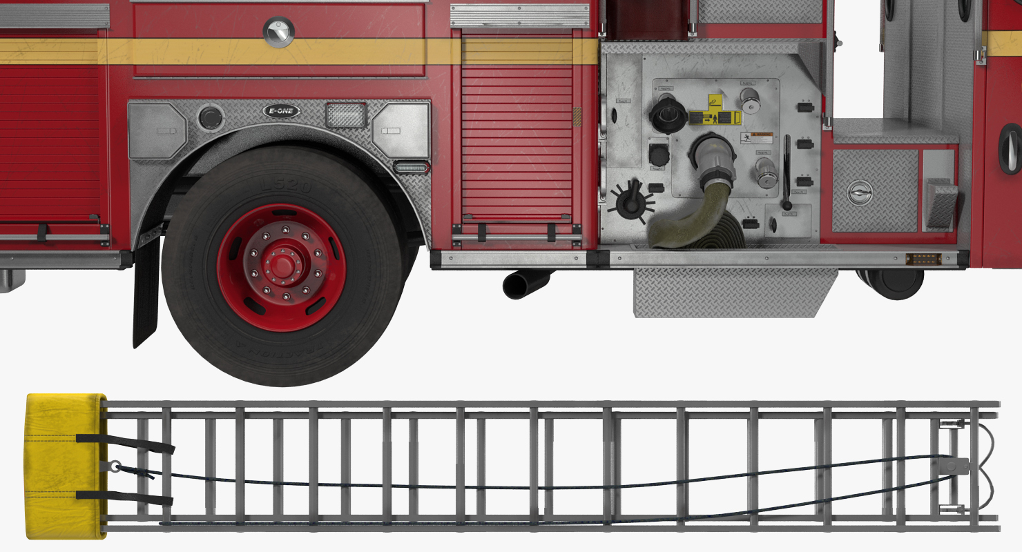 3D Fire Apparatus E One Quest Seattle Rigged