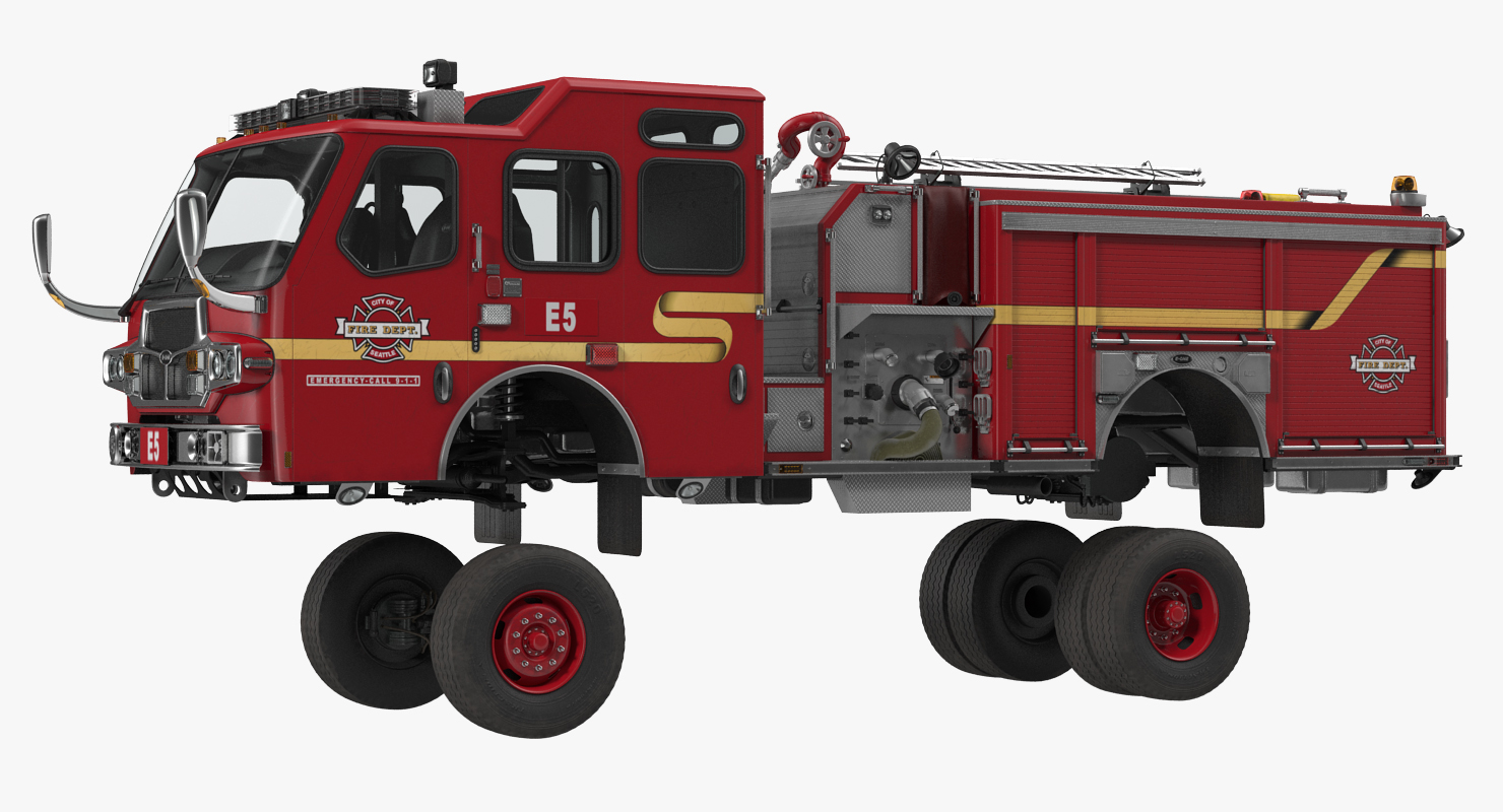 3D Fire Apparatus E One Quest Seattle Rigged