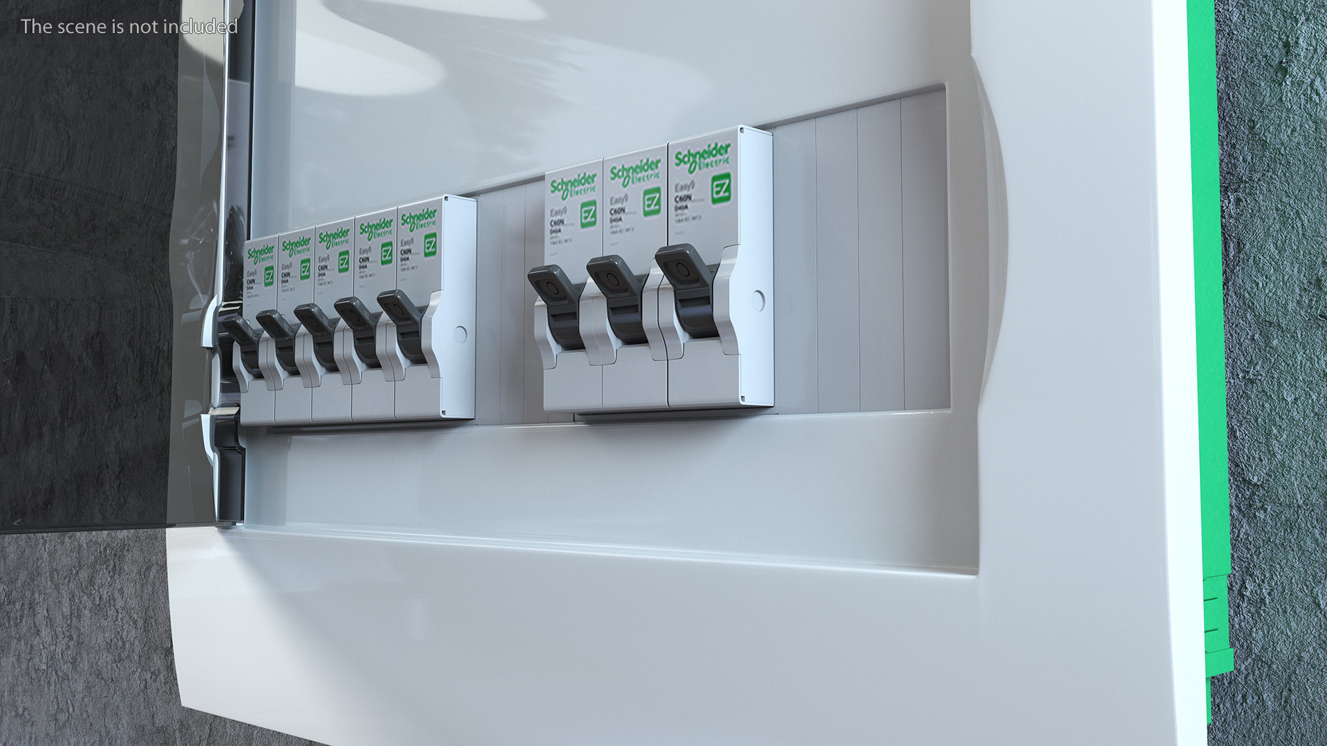 Schneider Electrical Enclosure with Circuit Breakers 3D