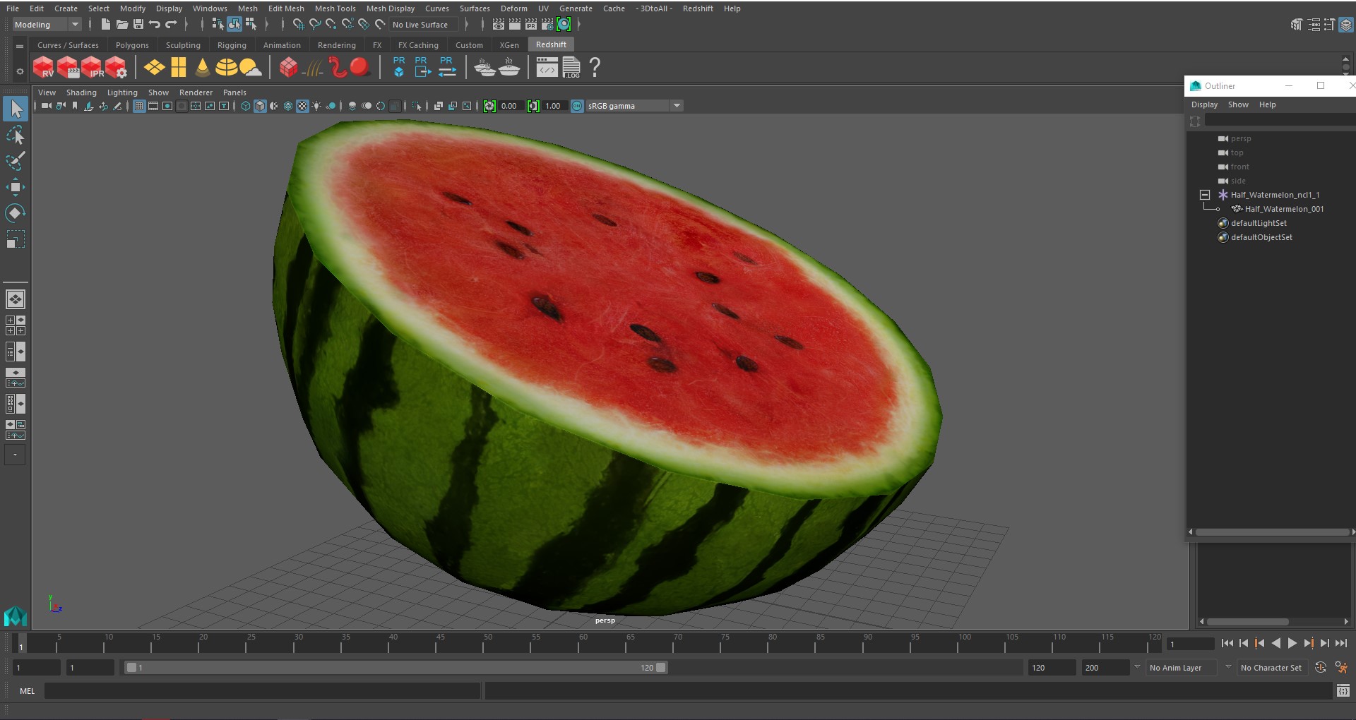 3D model Half Watermelon