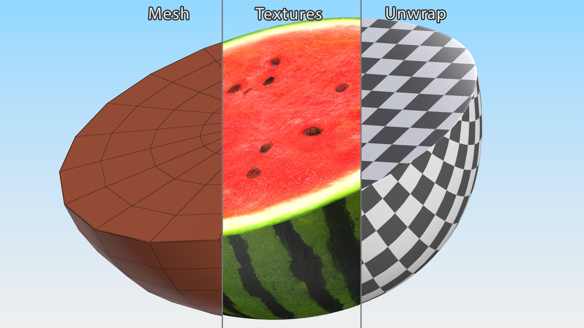 3D model Half Watermelon