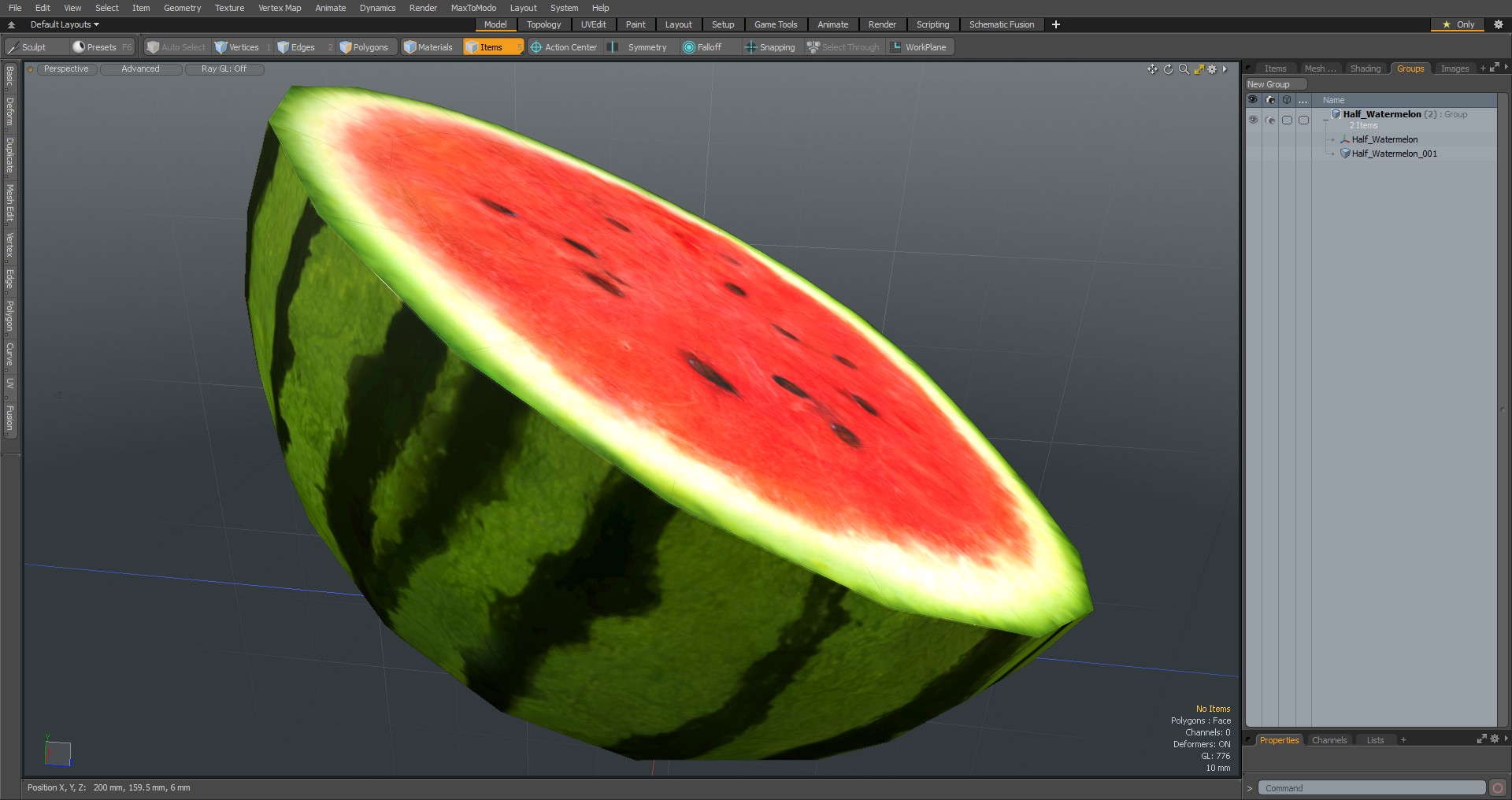 3D model Half Watermelon