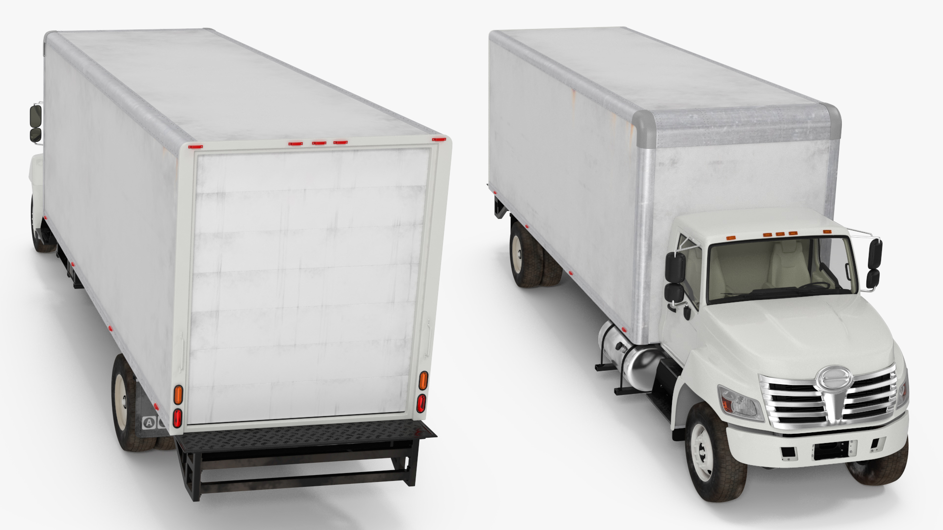 Large Cargo Box Truck Simple Interior 3D