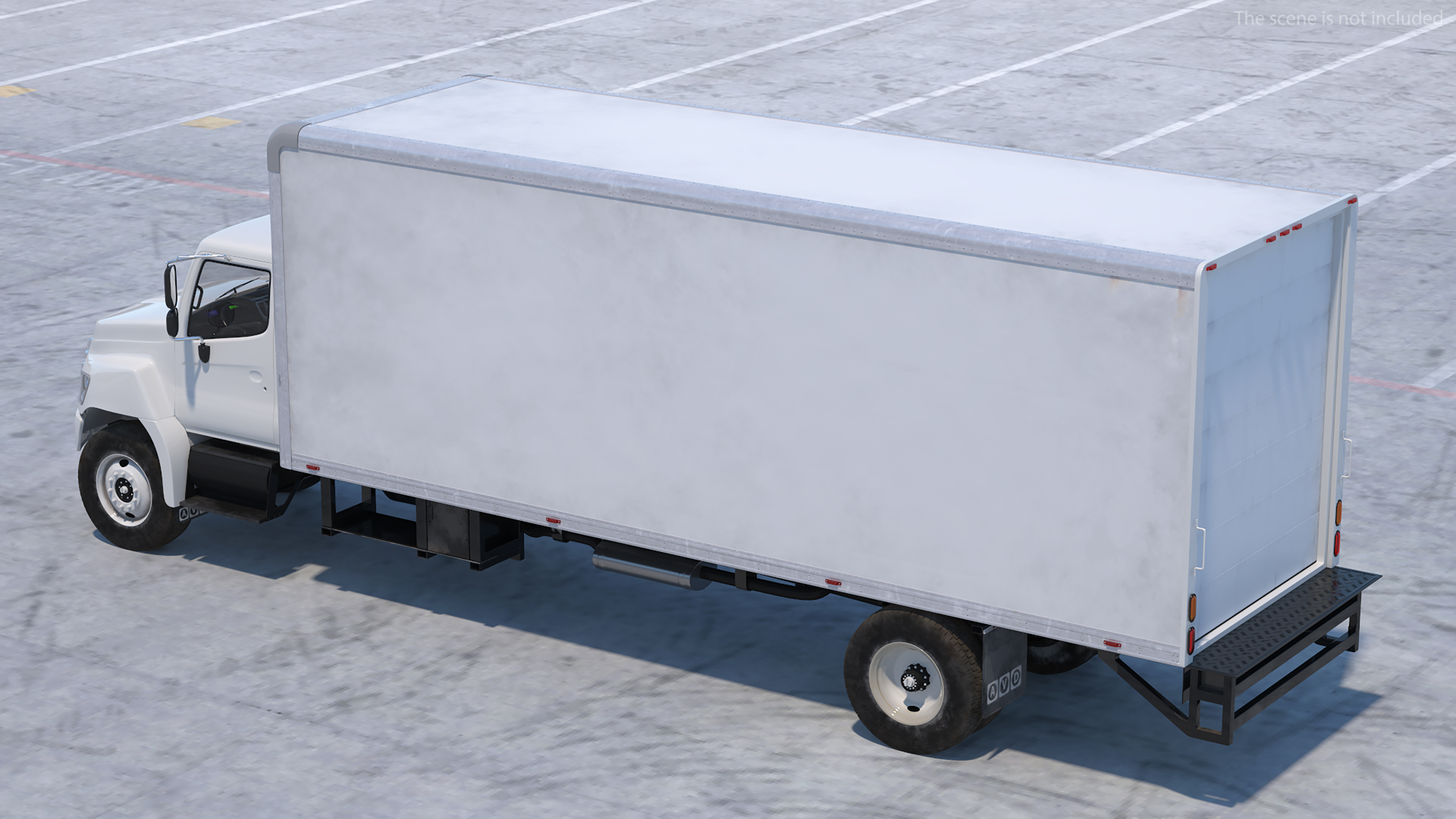 Large Cargo Box Truck Simple Interior 3D