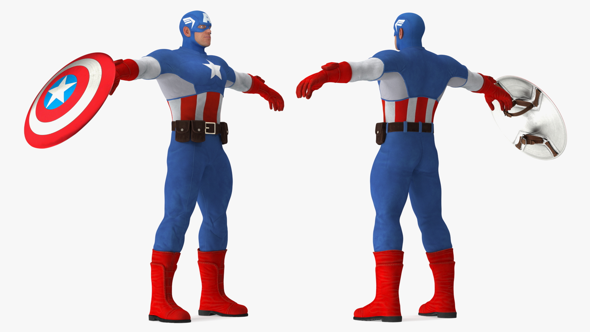 3D model Cartoon Captain America Character T-pose