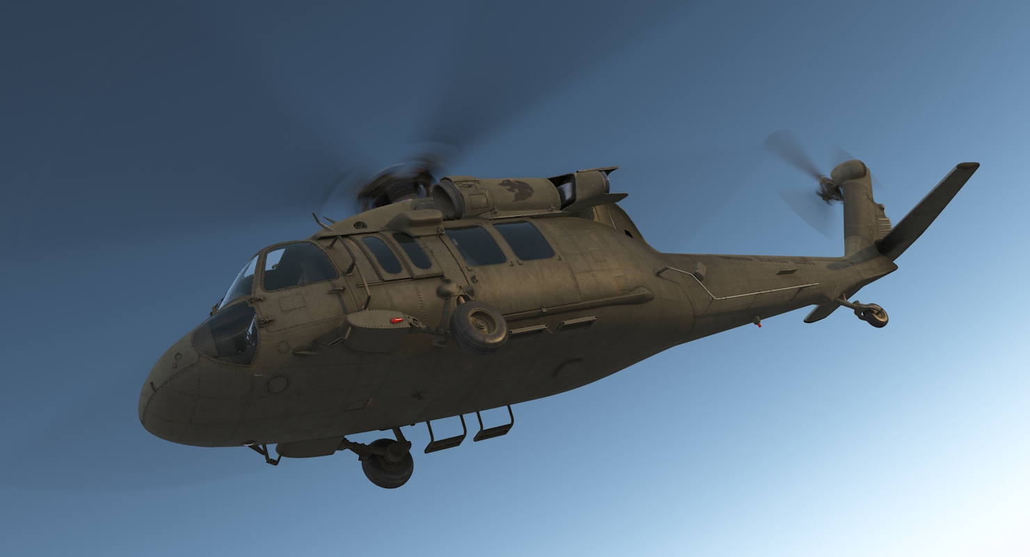 3D Sikorsky UH 60 Black Hawk US Military Utility Helicopter