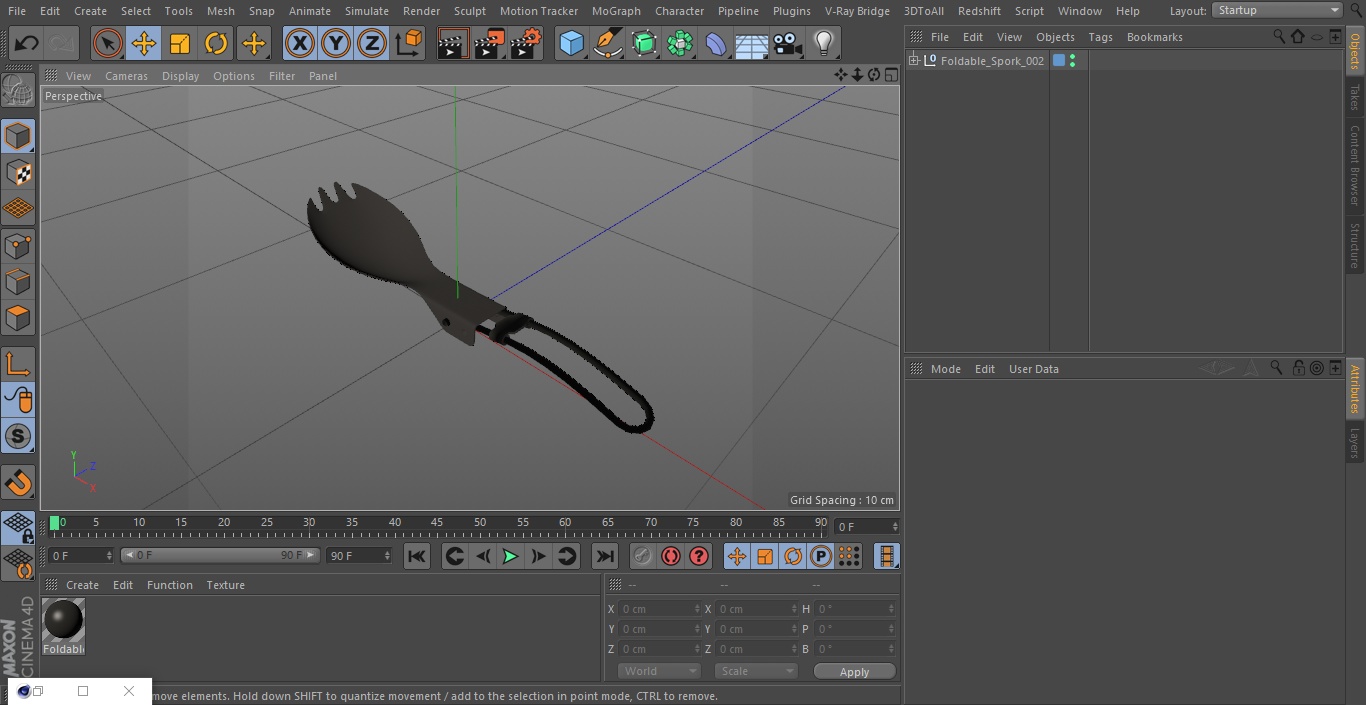 Foldable Spork 3D model