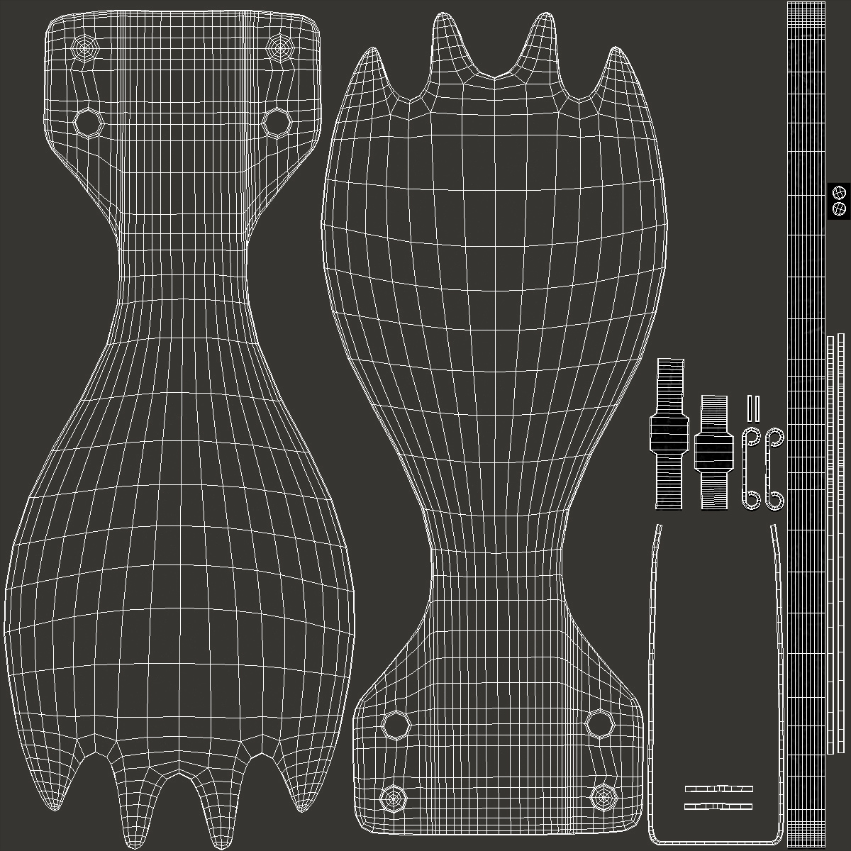 Foldable Spork 3D model