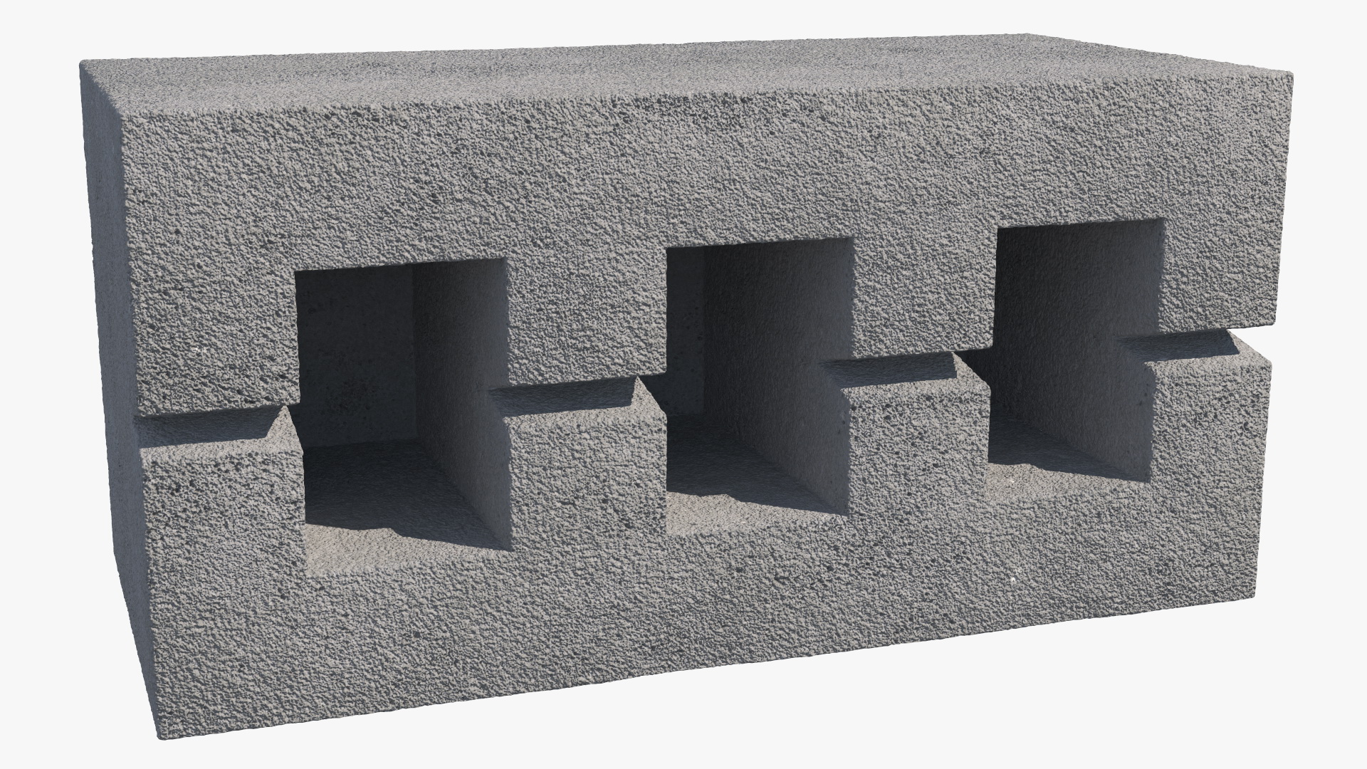 Concrete Pillar Brick 3 Slots 3D model