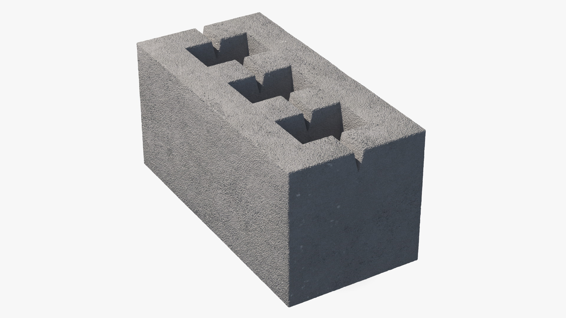 Concrete Pillar Brick 3 Slots 3D model