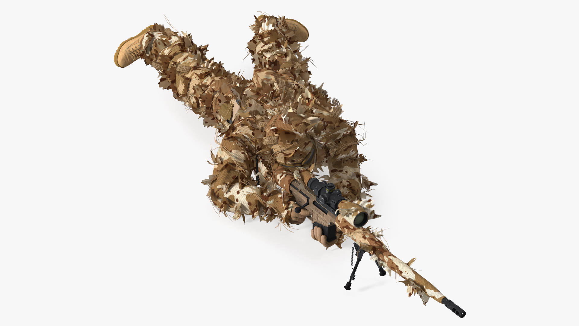 3D Sniper Shooting Position Desert Camo