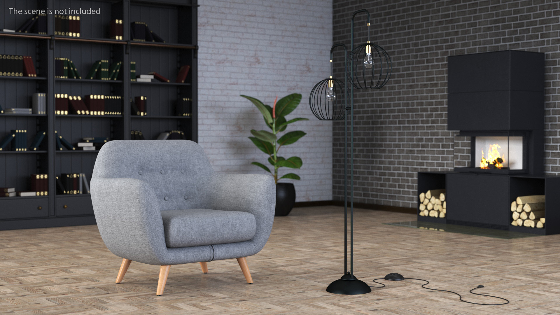 3D Floor Lamp Black