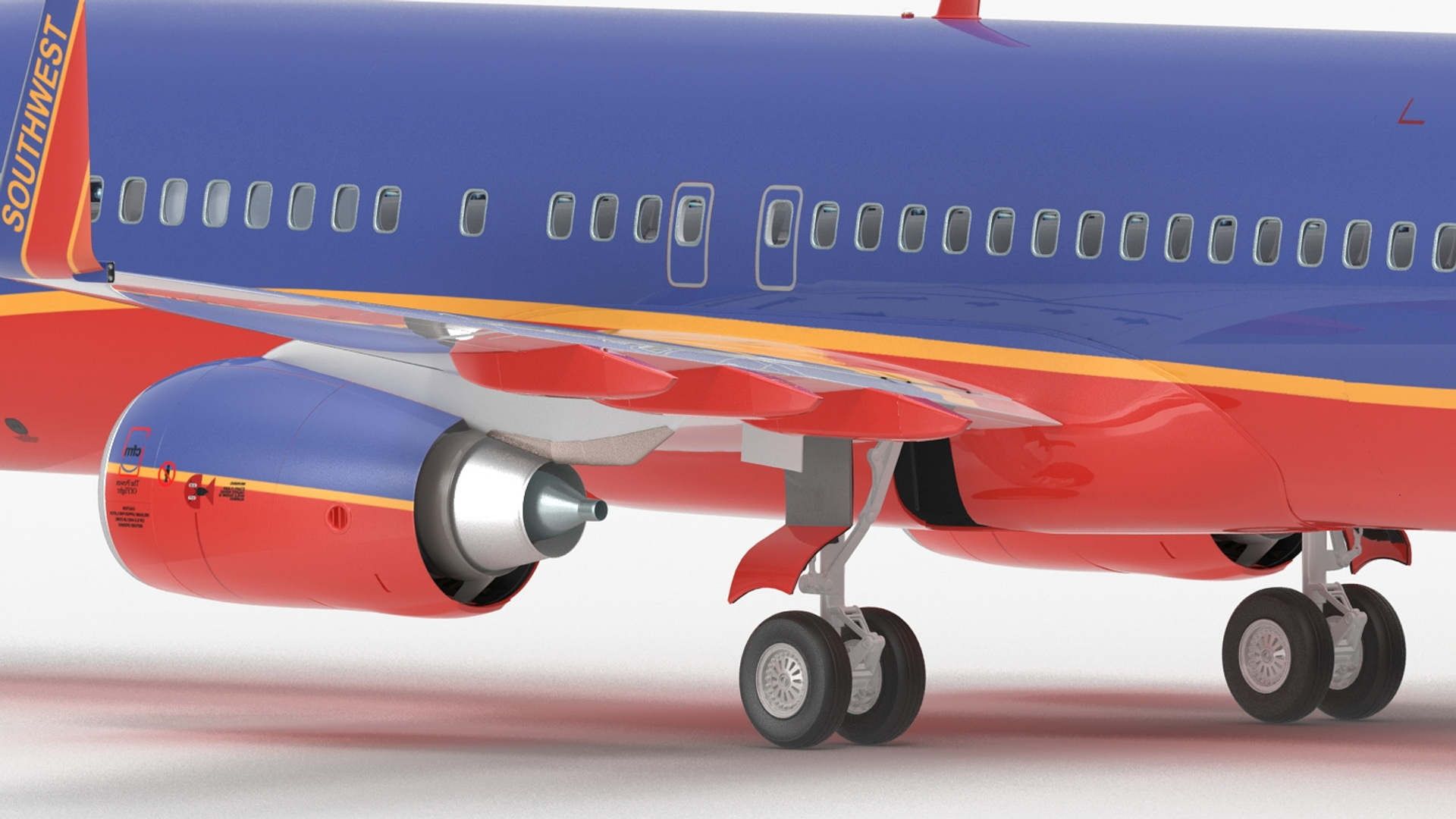 Southwest Airlines Boeing 737-800 with Interior Rigged 3D model