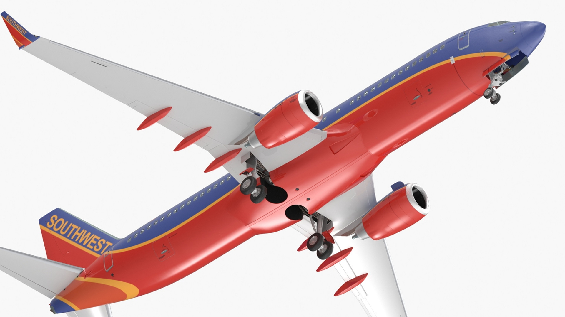 Southwest Airlines Boeing 737-800 with Interior Rigged 3D model