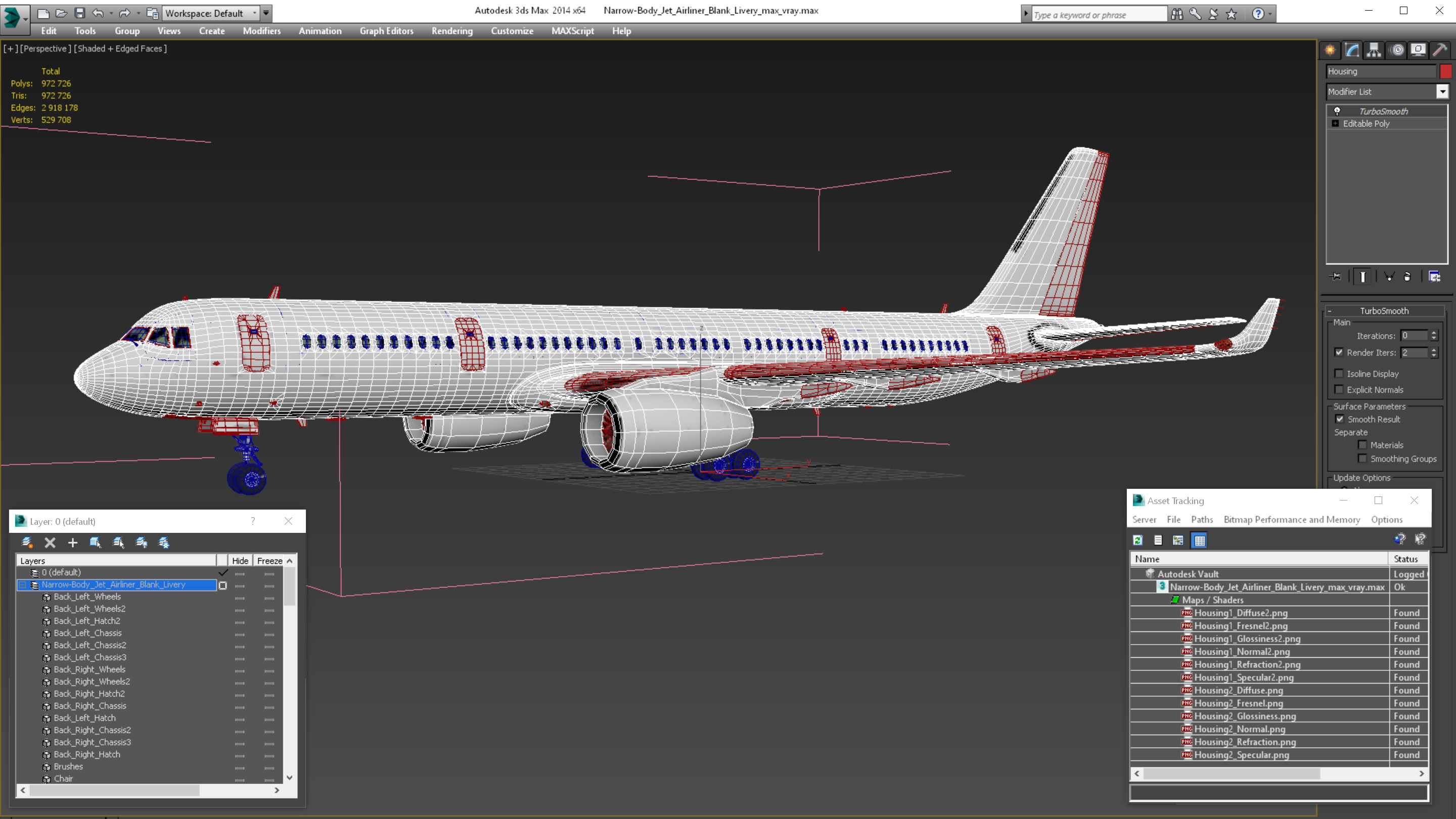 Narrow-Body Jet Airliner Blank Livery 3D