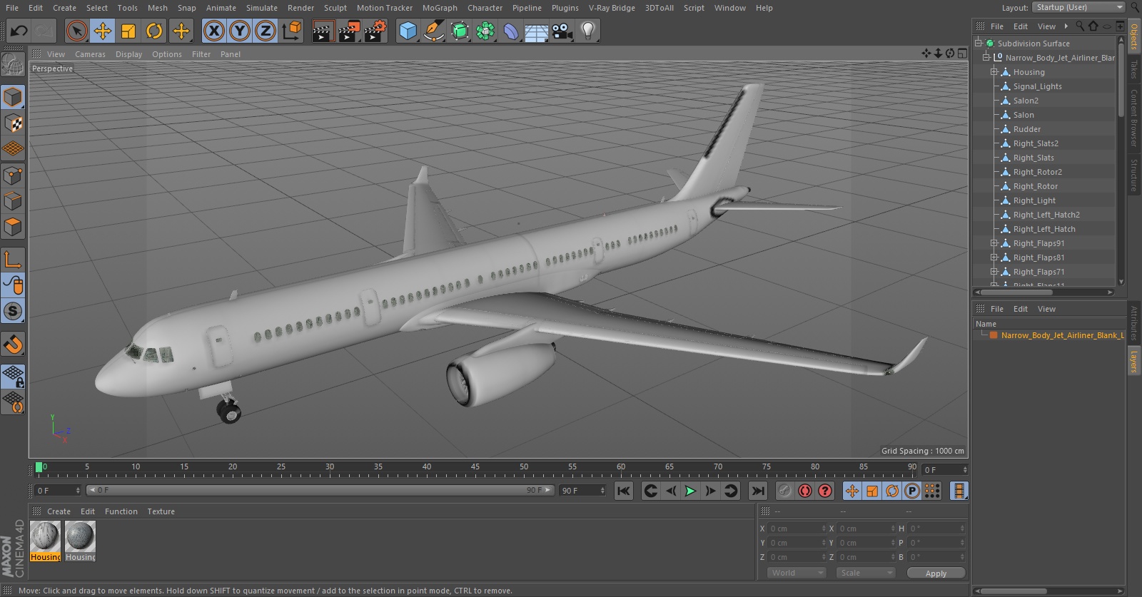 Narrow-Body Jet Airliner Blank Livery 3D