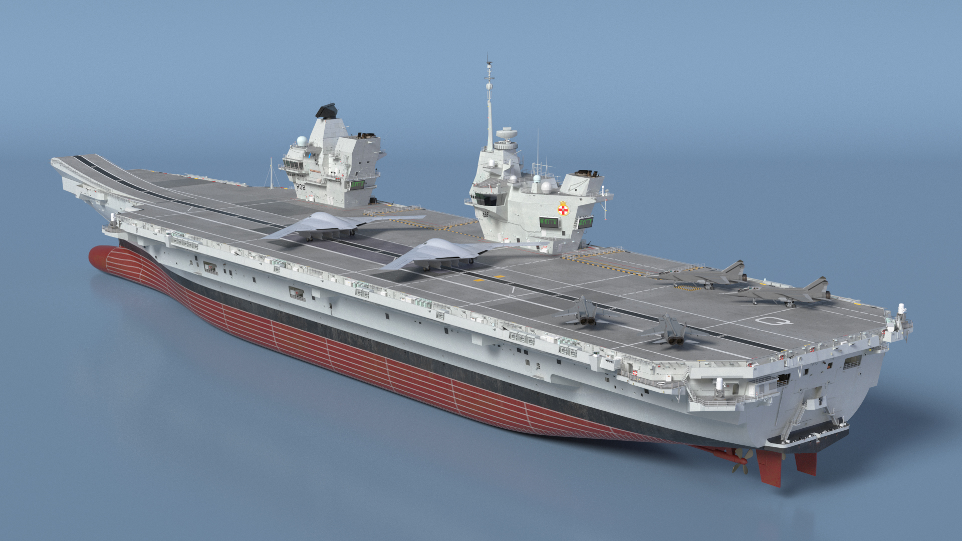 HMS Prince of Wales with Military Aircraft 3D