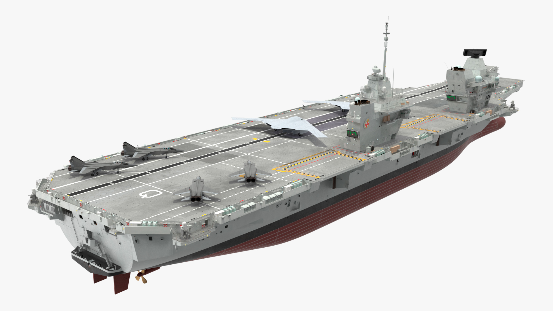 HMS Prince of Wales with Military Aircraft 3D