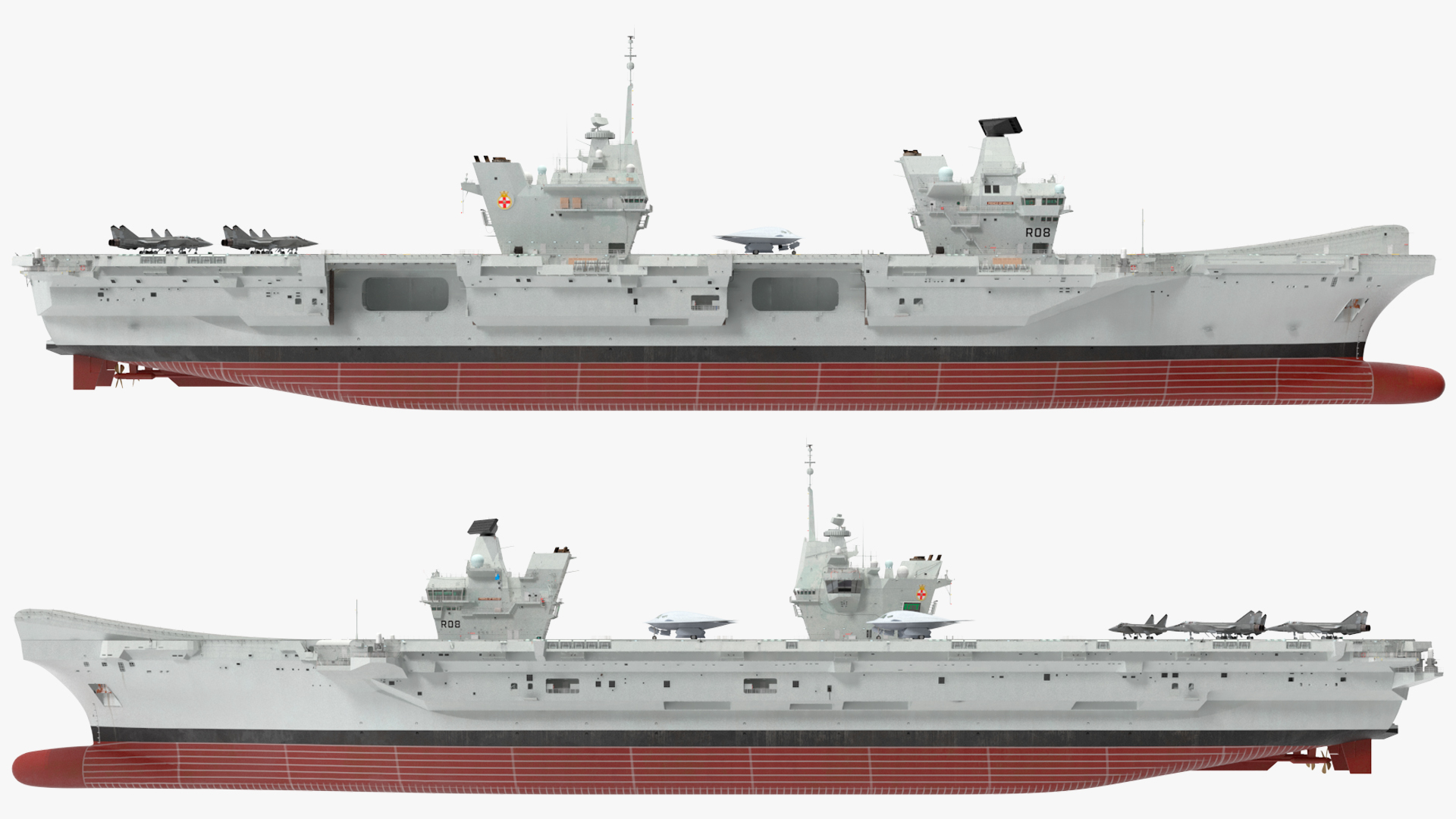 HMS Prince of Wales with Military Aircraft 3D