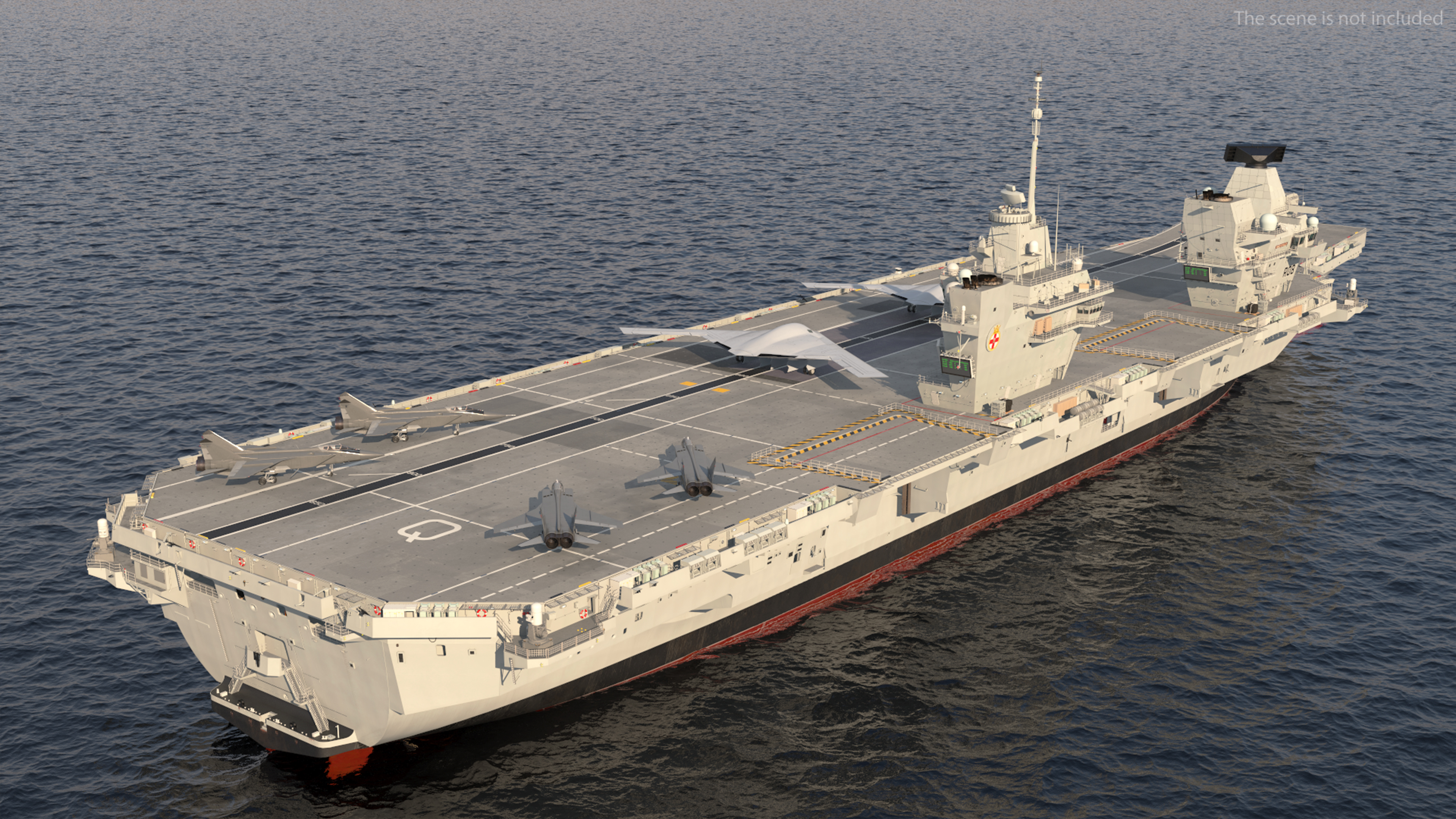 HMS Prince of Wales with Military Aircraft 3D