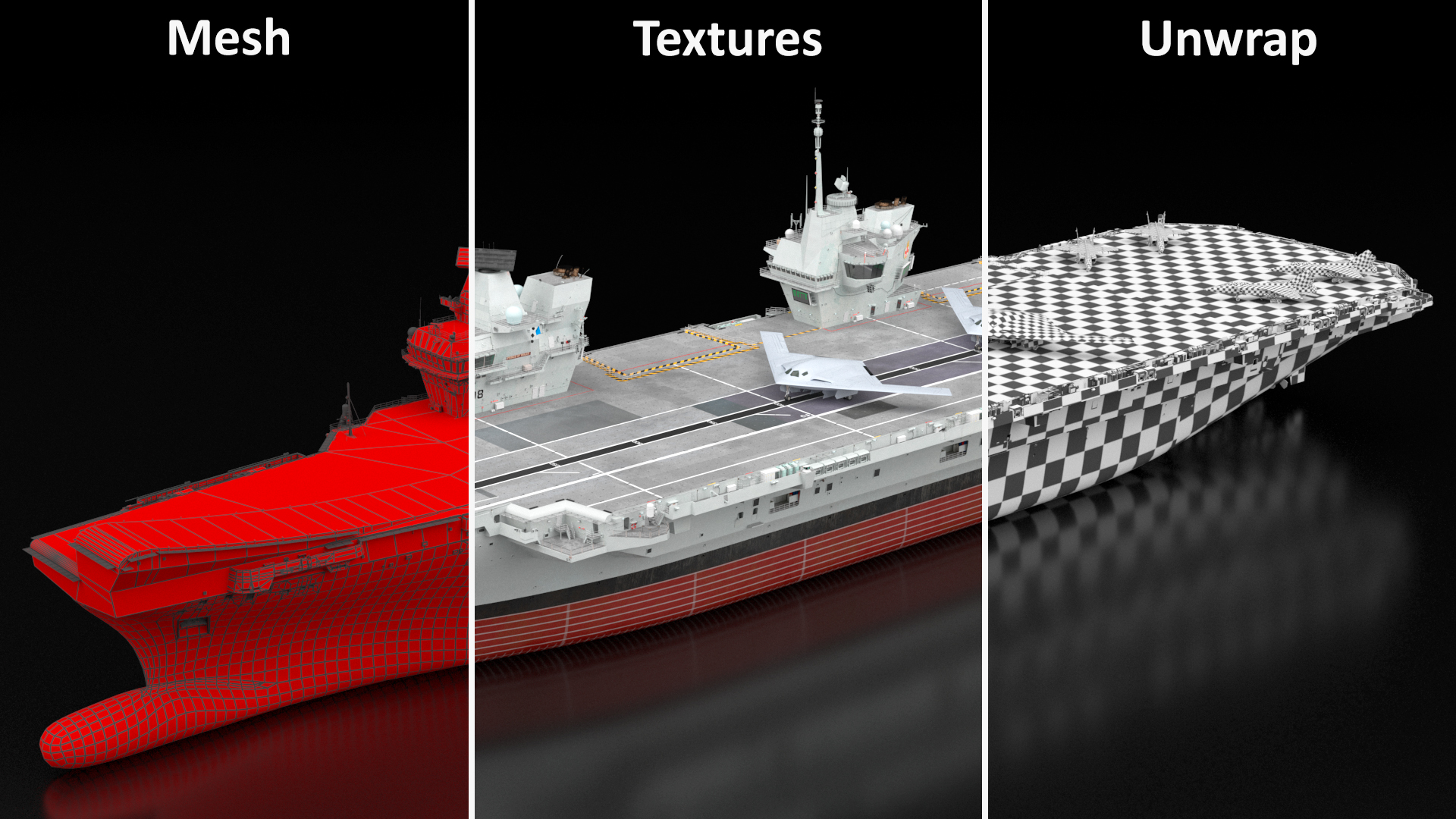 HMS Prince of Wales with Military Aircraft 3D