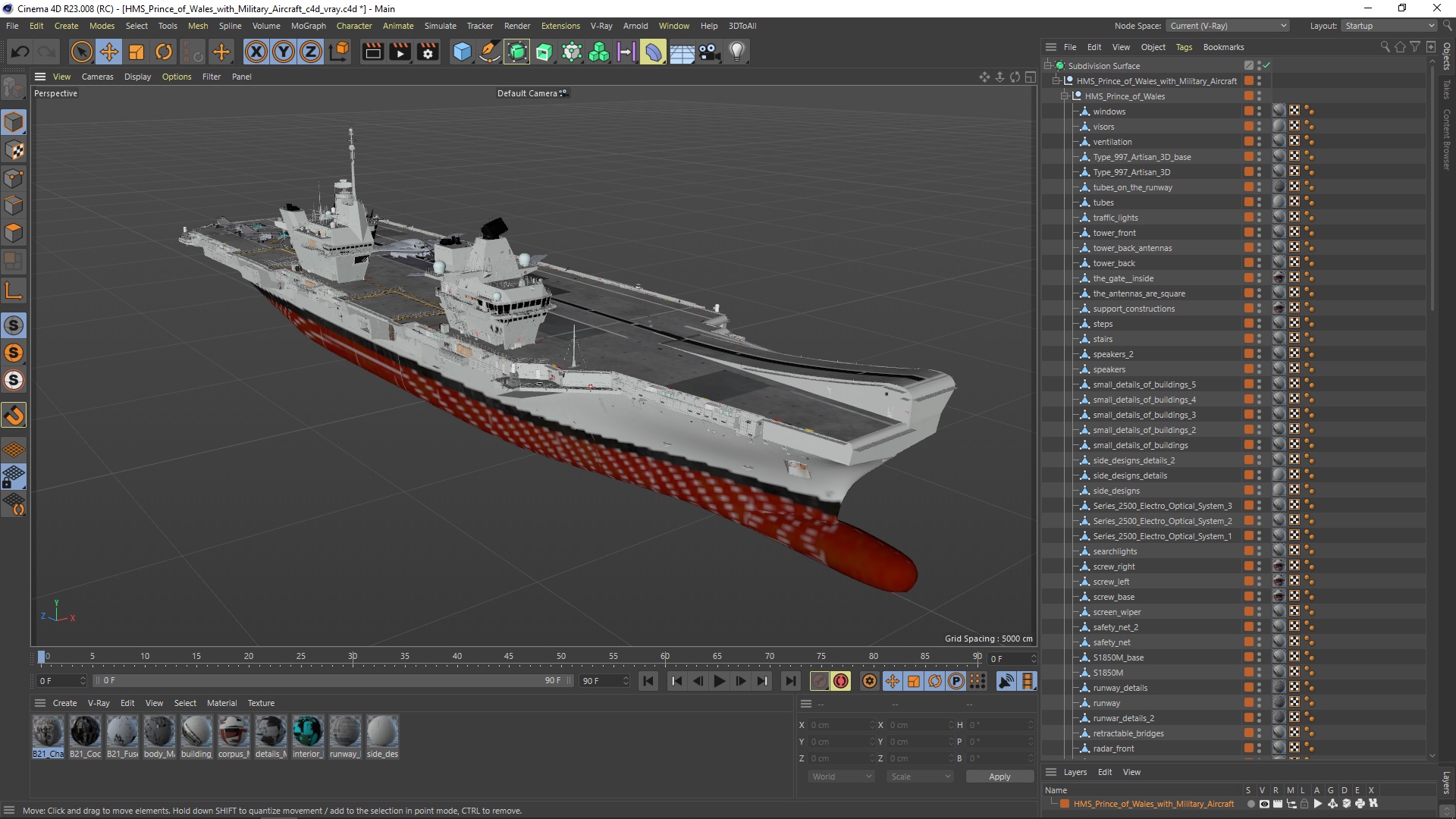 HMS Prince of Wales with Military Aircraft 3D