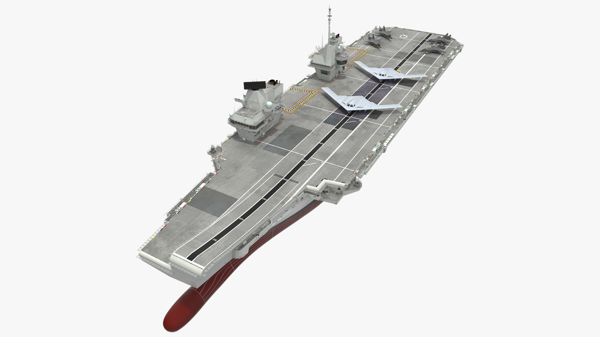 HMS Prince of Wales with Military Aircraft 3D