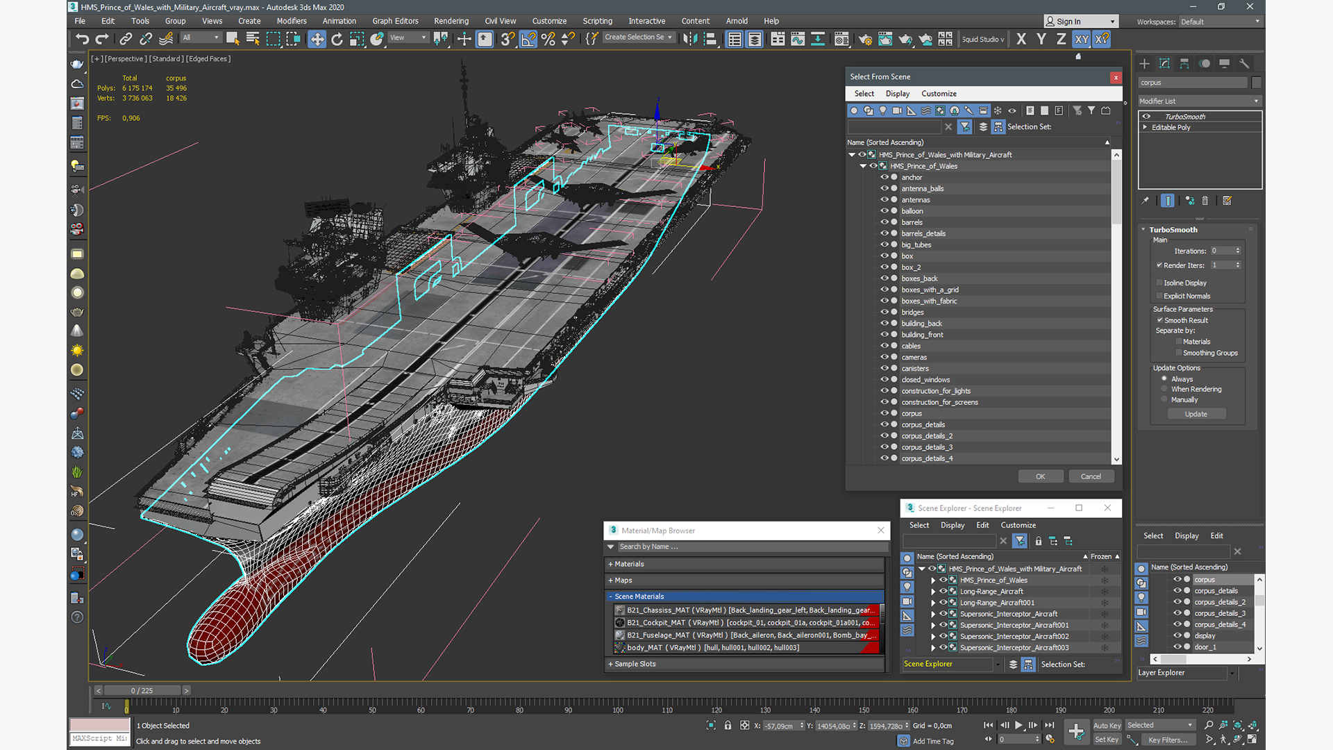 HMS Prince of Wales with Military Aircraft 3D