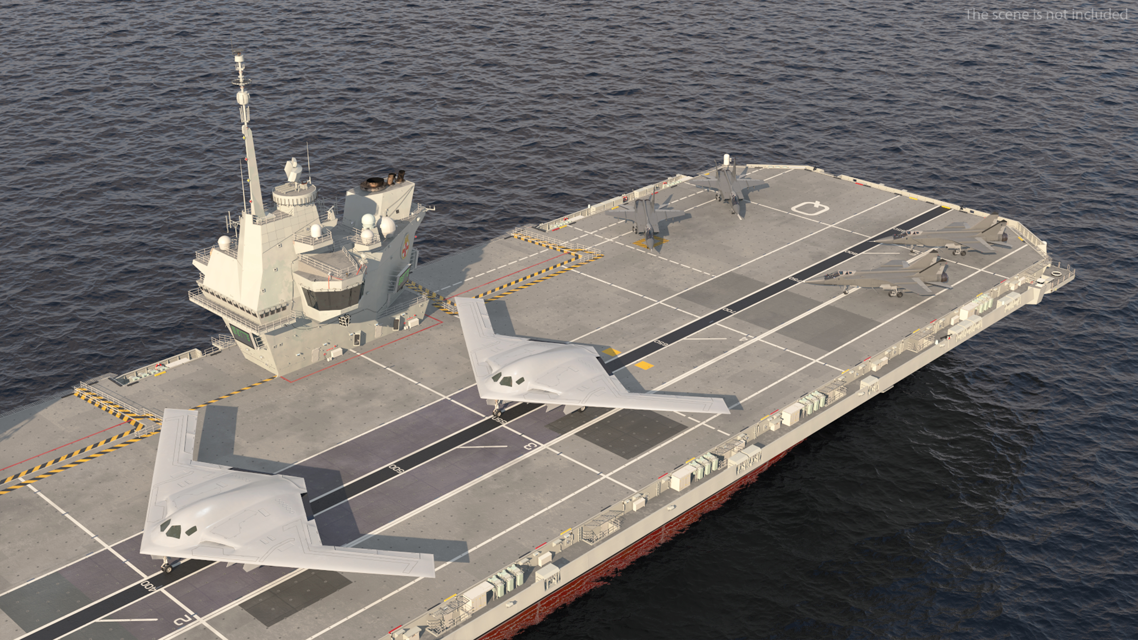 HMS Prince of Wales with Military Aircraft 3D