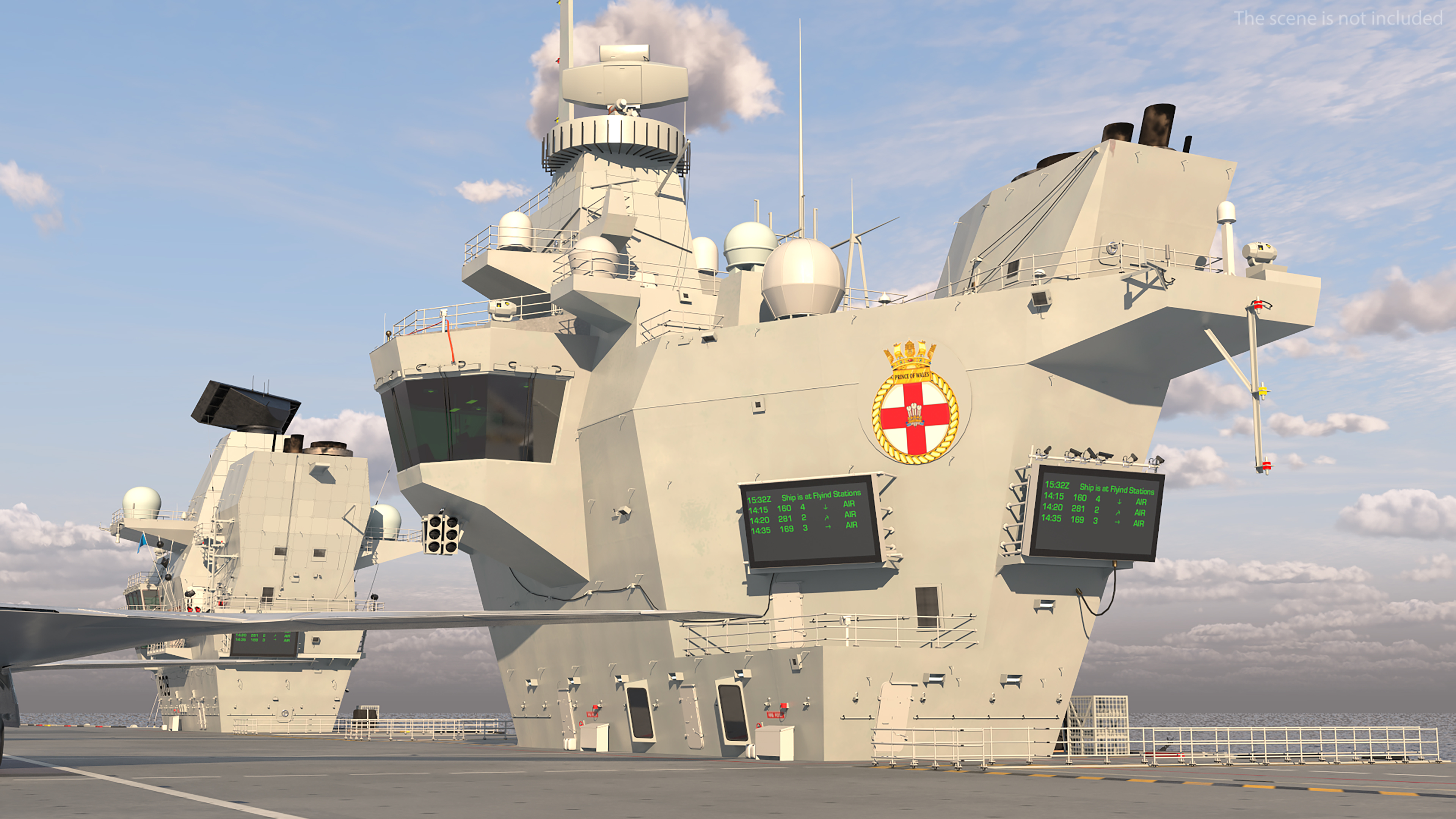 HMS Prince of Wales with Military Aircraft 3D