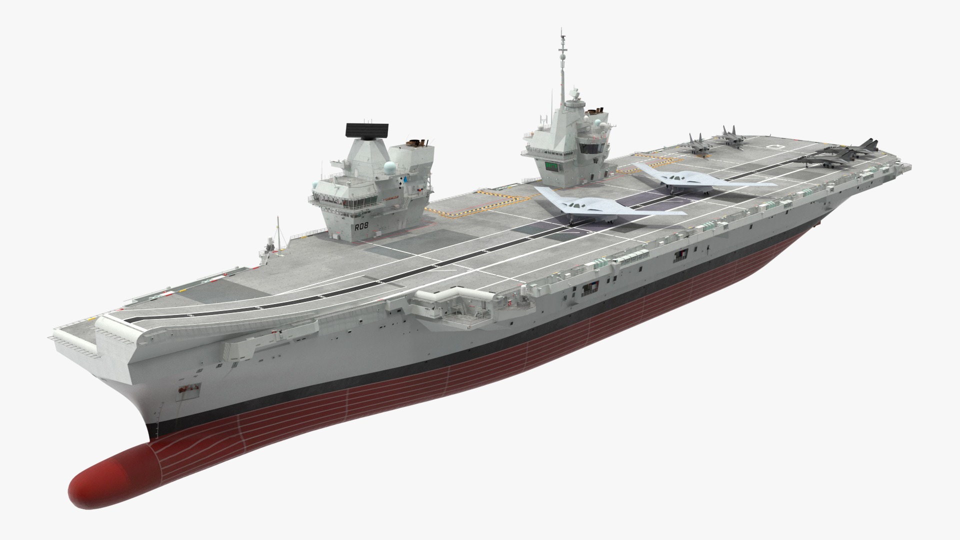 HMS Prince of Wales with Military Aircraft 3D