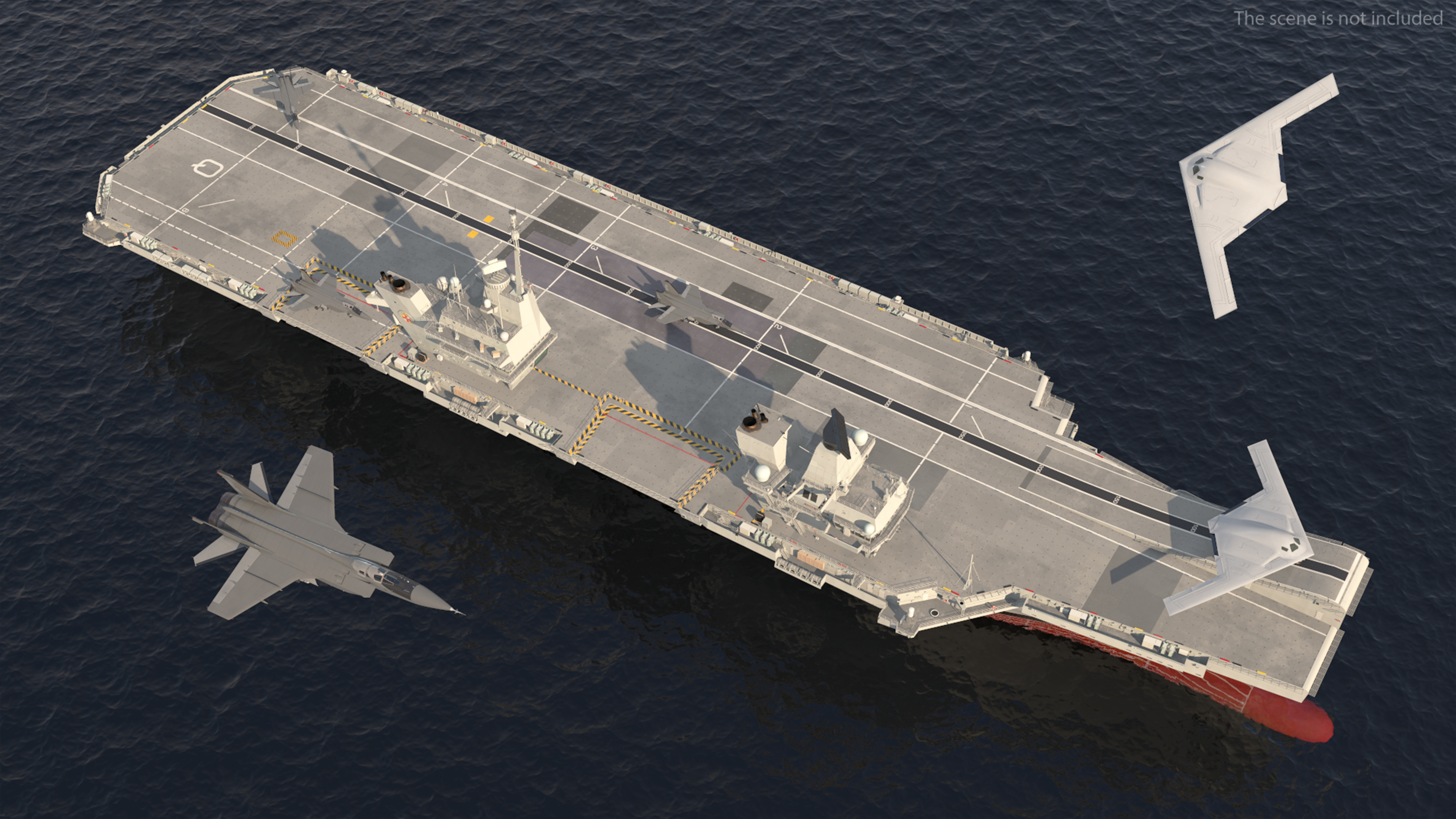 HMS Prince of Wales with Military Aircraft 3D